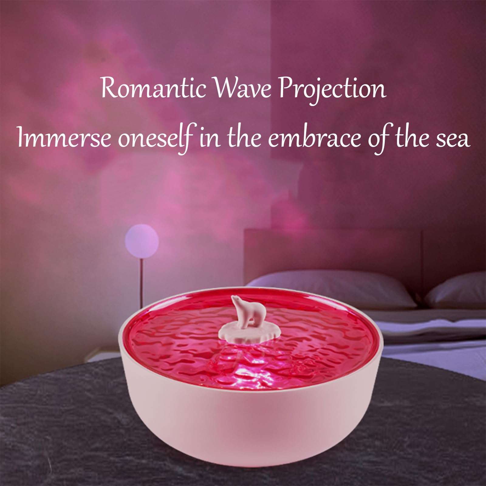 Waves Vinyl Bluetooth Speaker, Aqua Vinyl Waves Mini Speaker with Aroma Diffuser, Record Player Bluetooth Speaker with Lights for Bedroom, Party (Pink) 6