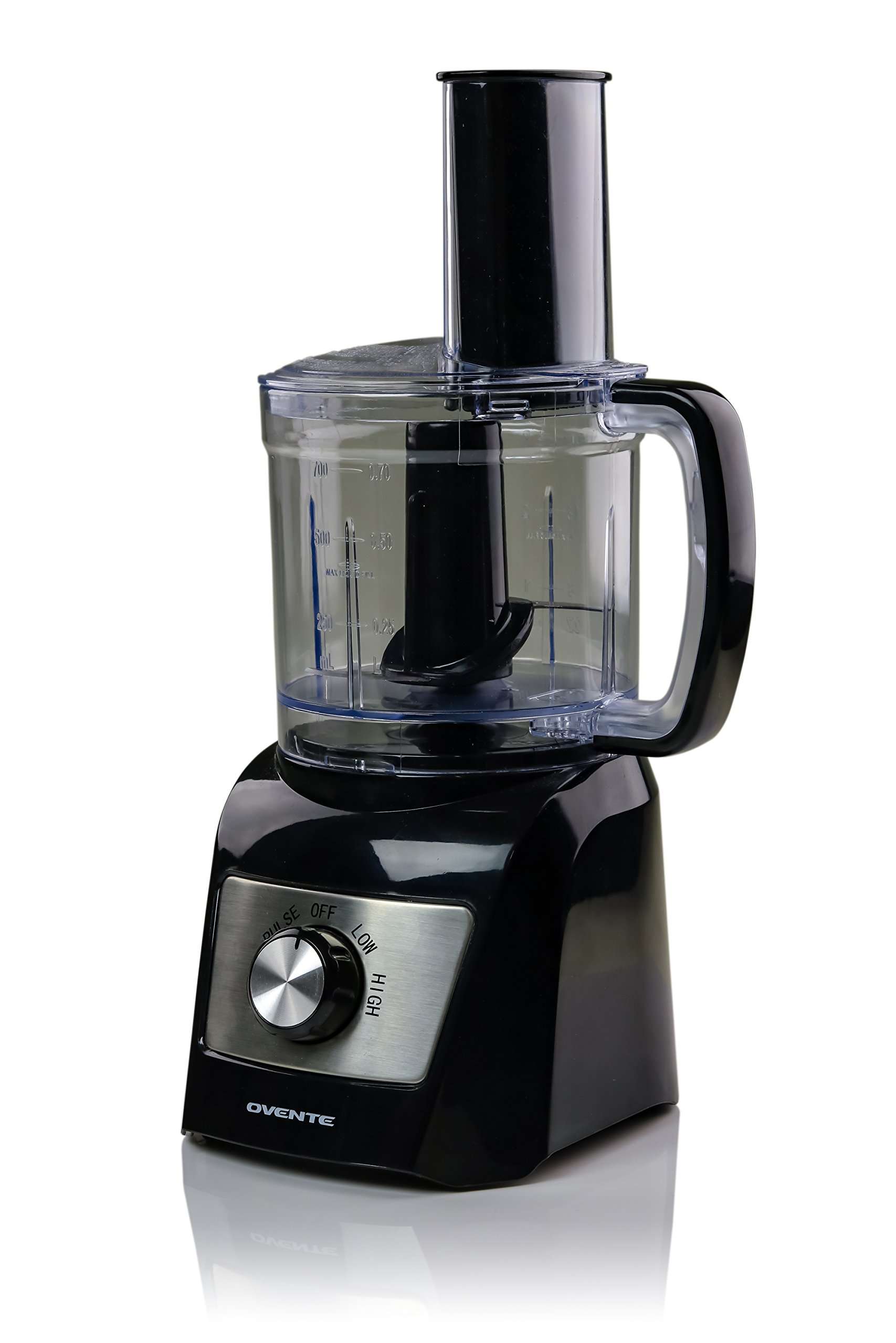 Ovente Electric Mini Food Processor & Vegetable Chopper 3 Cup Capacity with Stainless Steel Chopping Blade, 300 Watts & 2 Speed Control, Compact Processor for Chop, Blend, and Puree, Black (PF2003B) 3