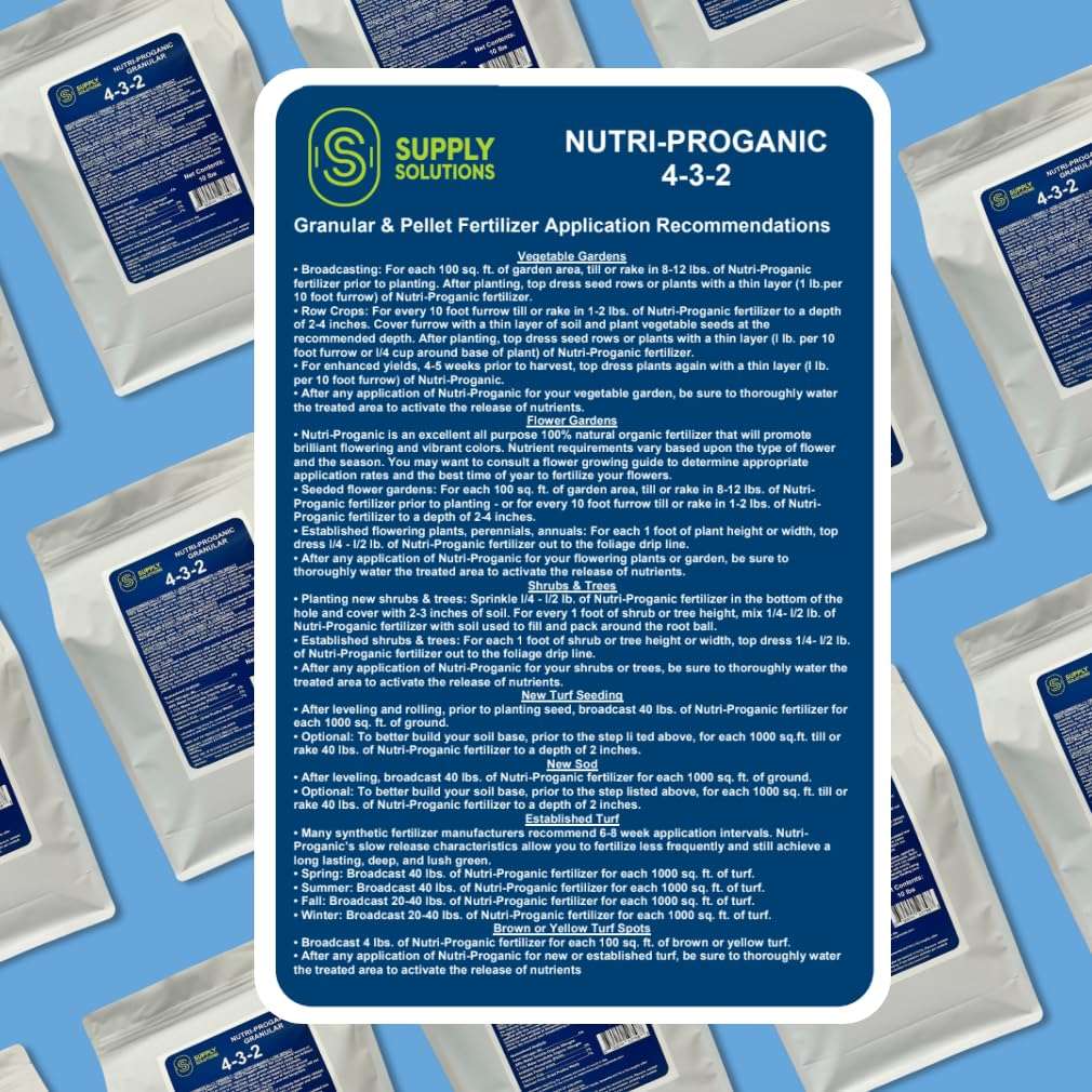 Supply Solutions 4-3-2 Nutri-Proganic Granular Premium Fertilizer - Feed Your Garden with Balanced Nutrients for Thriving Plants - Ideal for a Variety of Food Crops, Like Vegetables and Fruits|10lbs 3