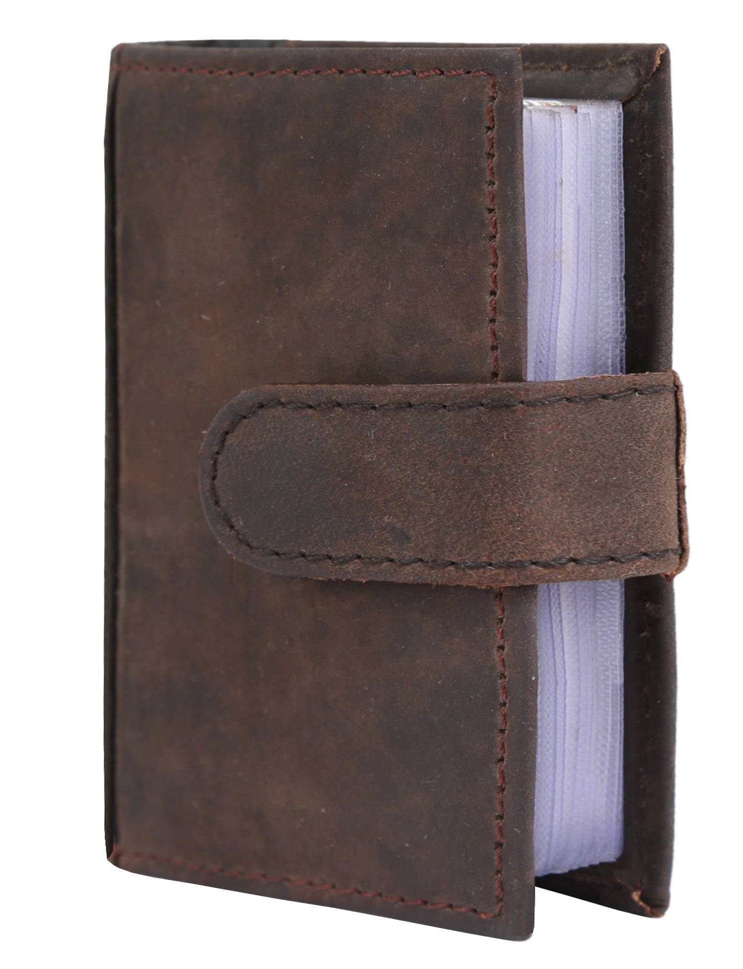 LEADERACHI Brown Leather Men's Card Case 3