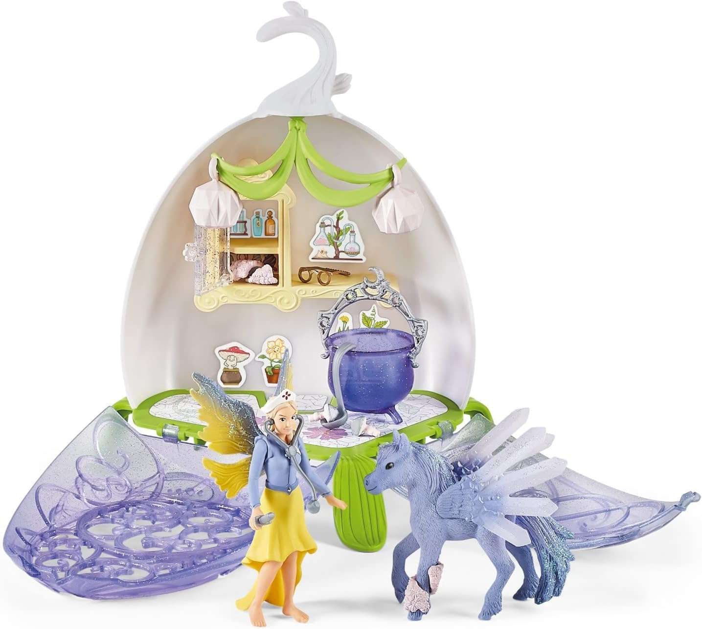 Schleich Bayala Fairy Vet Blossom - Magical Twinkle House Playset and Enchanting Fairy Vet Kit for Girls and Boys, 14-Piece Toy Set with Figurine for Kids Ages 5-12 3