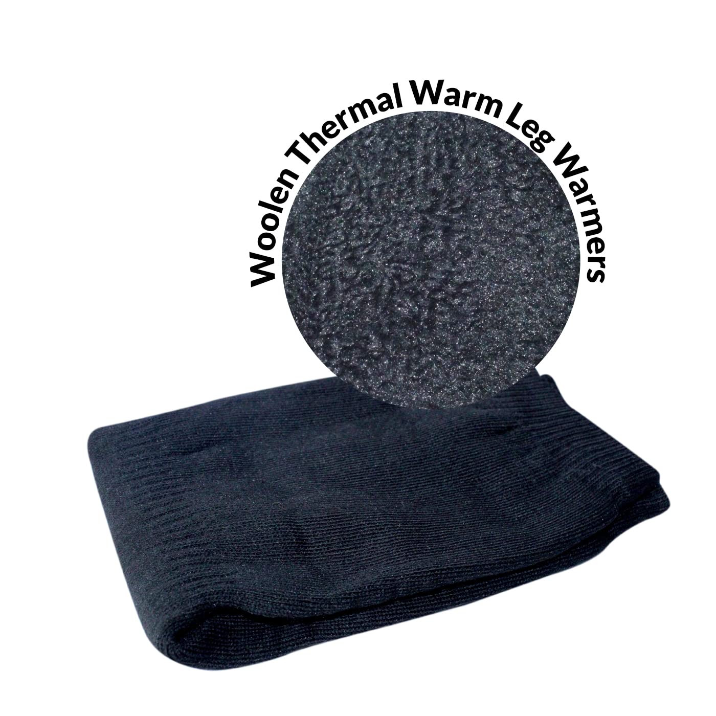 AASA Woolen Warm Leg Warmer and Finger less Long Socks Protective Knee Cap for Men and Women (Black Small) 5