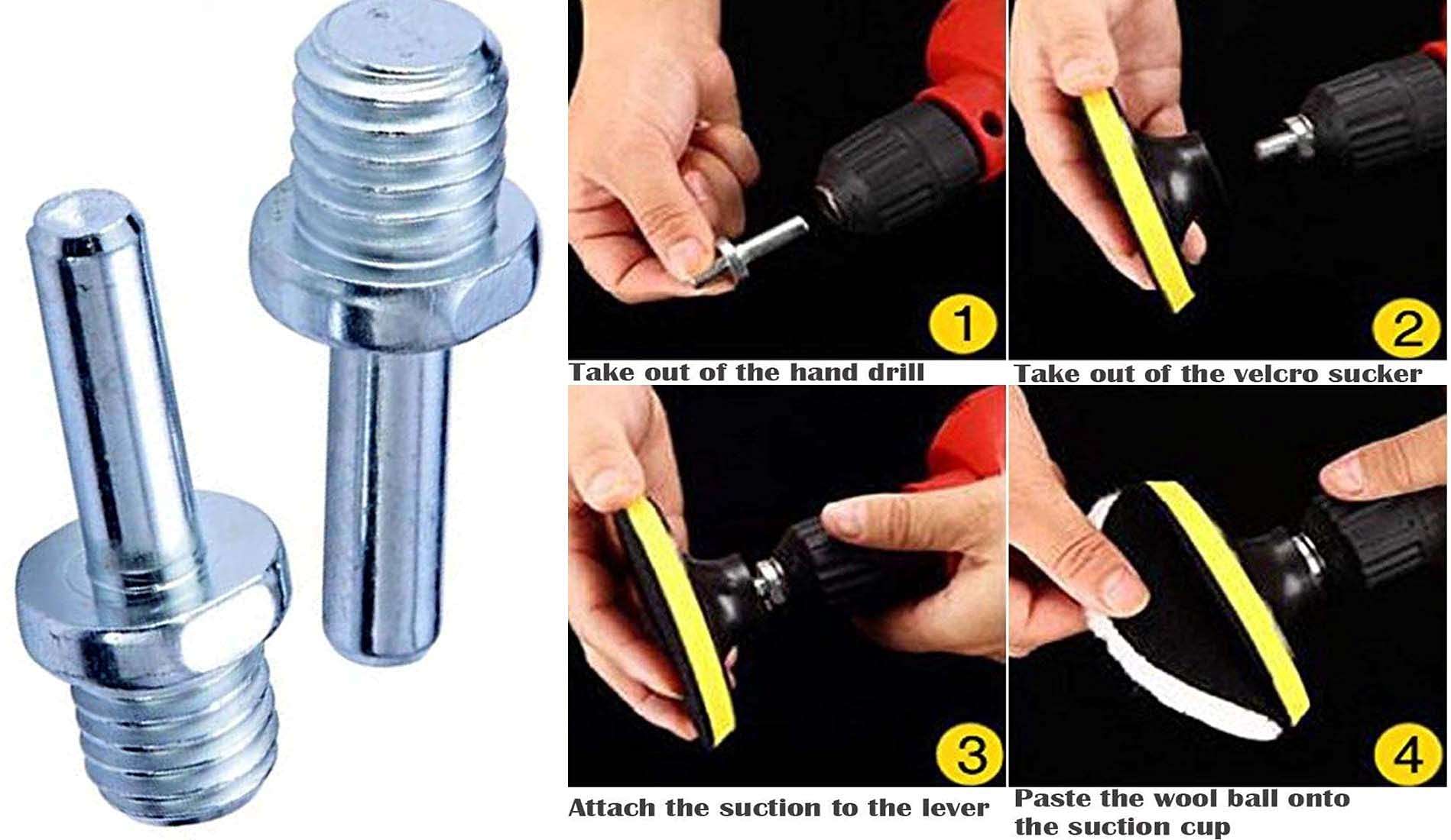 DIY Crafts 1 Pc, Sale Only M10 Universal Nut, (Sale Only M10/14) Polishing Pads Sponge Woolen Waxing Buffing Felt Pad Polishing Compound Drill Buffing Spon(1 Pc, Sale Only M10 Universal Nut) 3