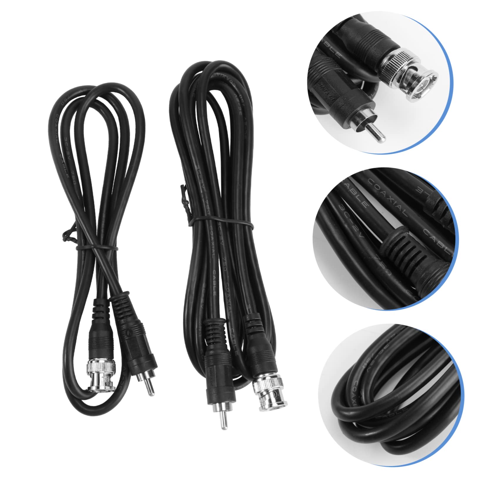HOMSFOU 2pcs BNC to AV Video Converter Cable 1m & 2m Coaxial Adapter for CCTV Cameras to TV Efficient Video Converting Wire Accessory 6