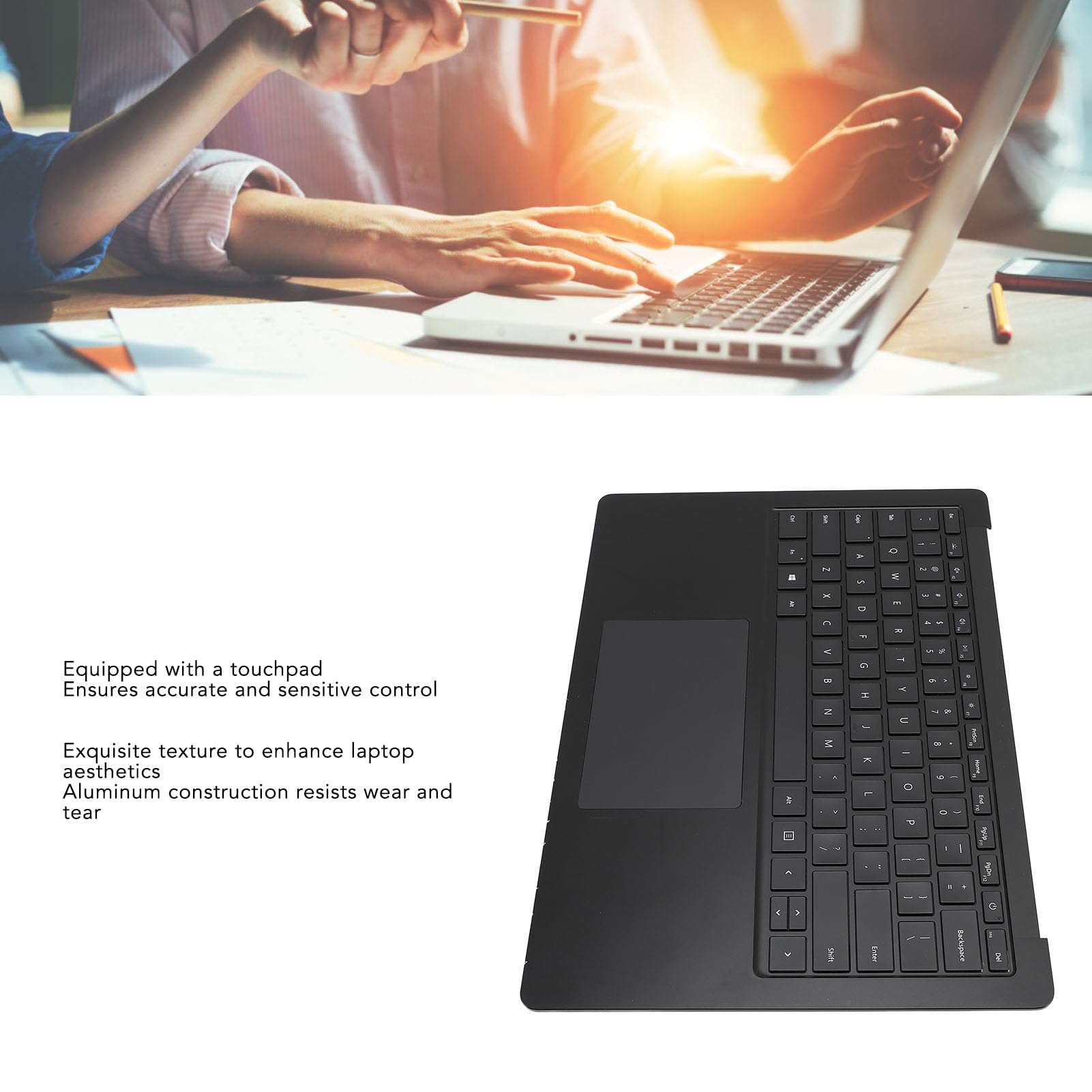 Replacement Keyboard for 3 4 Generations 13.5in, US Layout Laptop Keyboard with Touchpad and C Case, Laptop Replacement Keyboard for Laptop 3 4 4