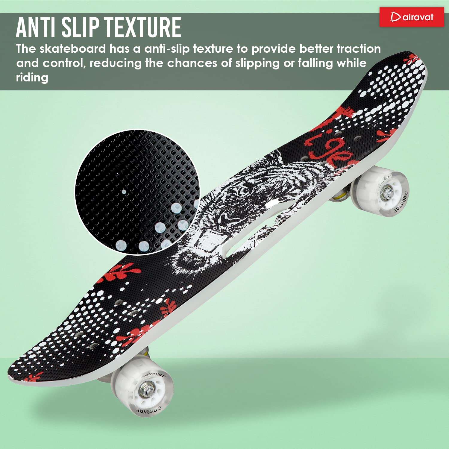 AIRAVAT Bionic Skateboard Made of ABS Plastic, Aluminium, Fibre & PU Wheel with Weight Capacity Upto 65Kg 5