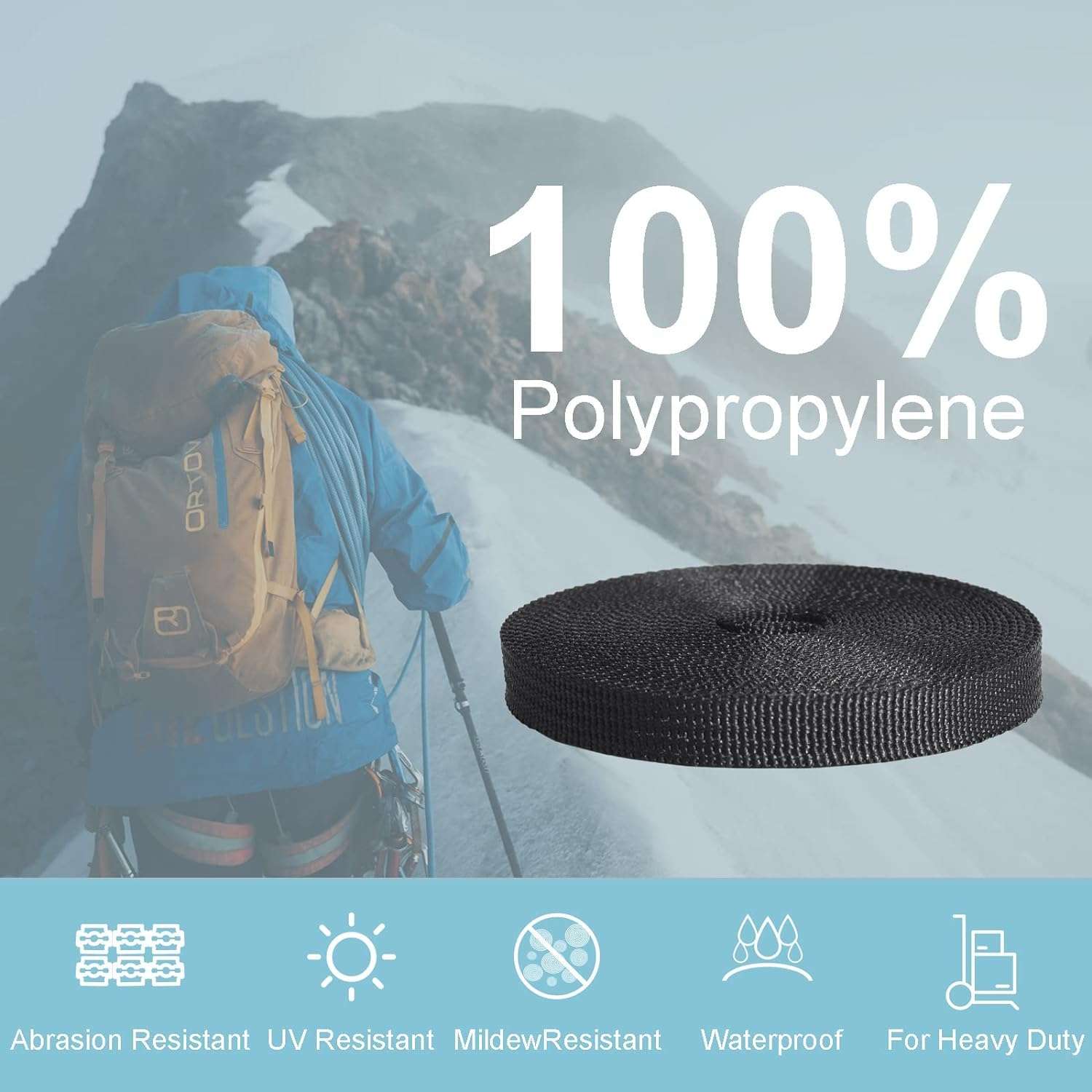 Nylon/Canvas Webbing Use for Outdoor Gear & Sports Equipment | Luggage & Bags | Equestrian & Pet Supplies | DIY Projects & Crafts | Furniture & Upholstery (Width - 0.5 Inch, 20 Meter) 4