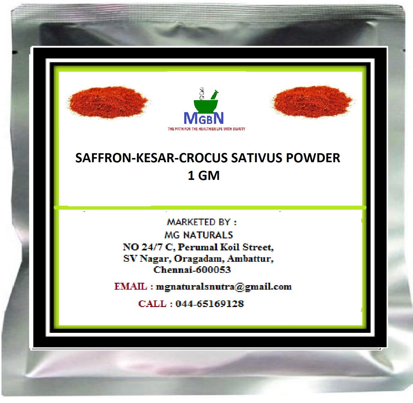 SAFFRON-KESAR-CROCUS SATIVUS POWDER - SKIN CARE - 1 GM 1