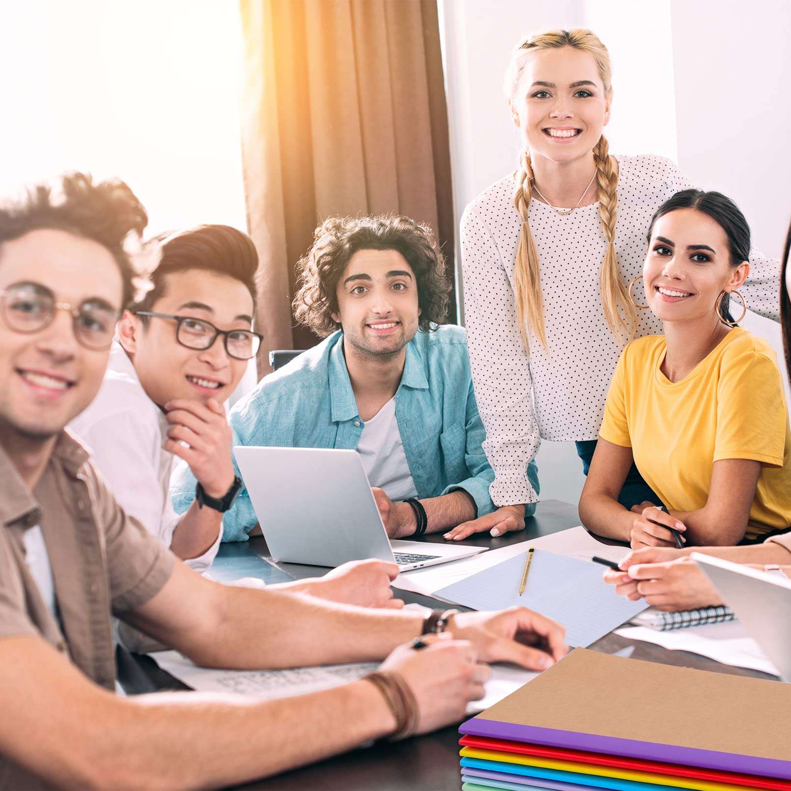 Yihurlm 24 Pack Composition Notebooks Bulk,A5 Kraft Notebooks 60 Pages,Lined Pages Travel Journals with Rainbow Spines,Composition Notebook Wide Ruled for School Office Home,8.3 X 5.5 in, 8 Colors 6