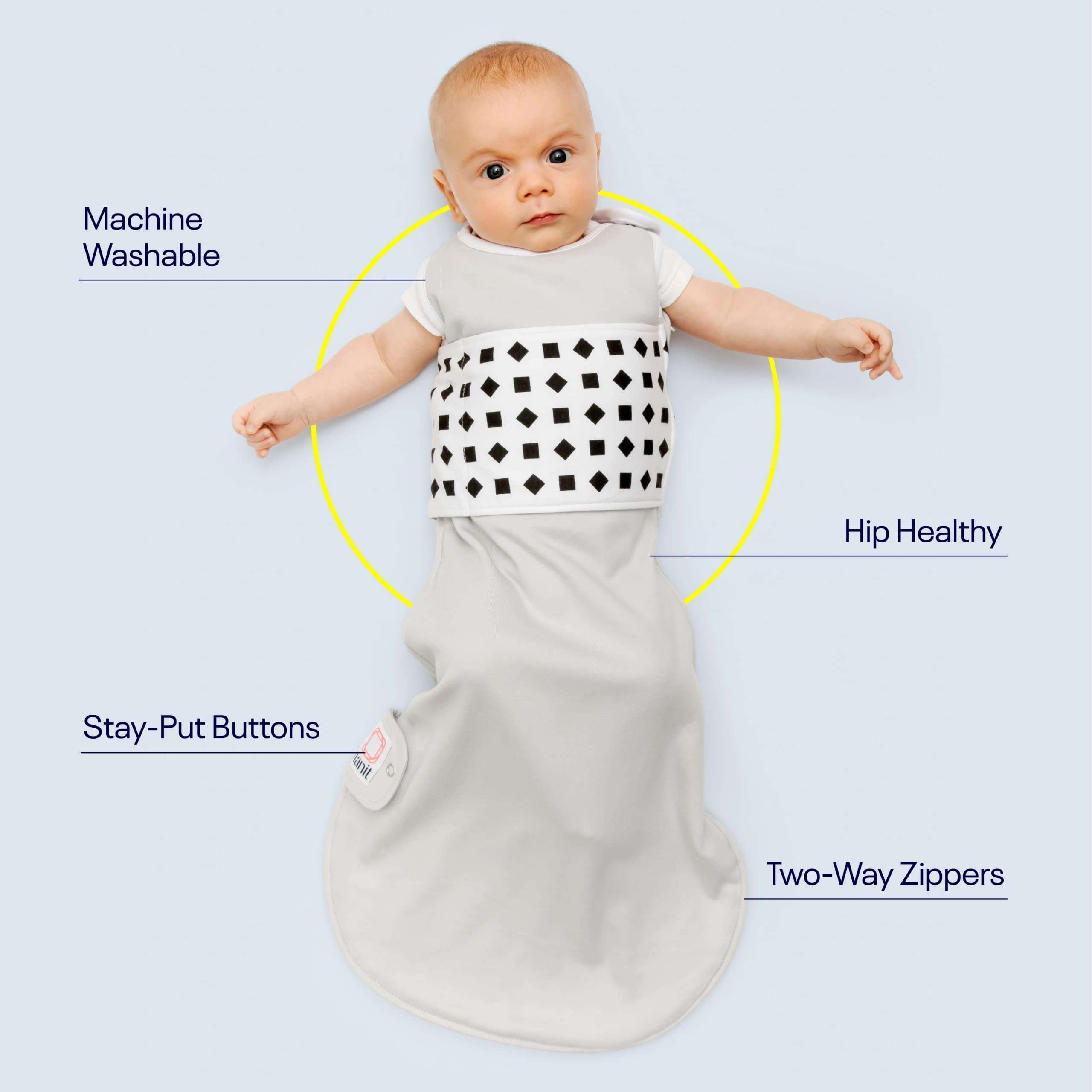 Nanit Breathing Wear Sleeping Bag - Large, Pebble Grey 5