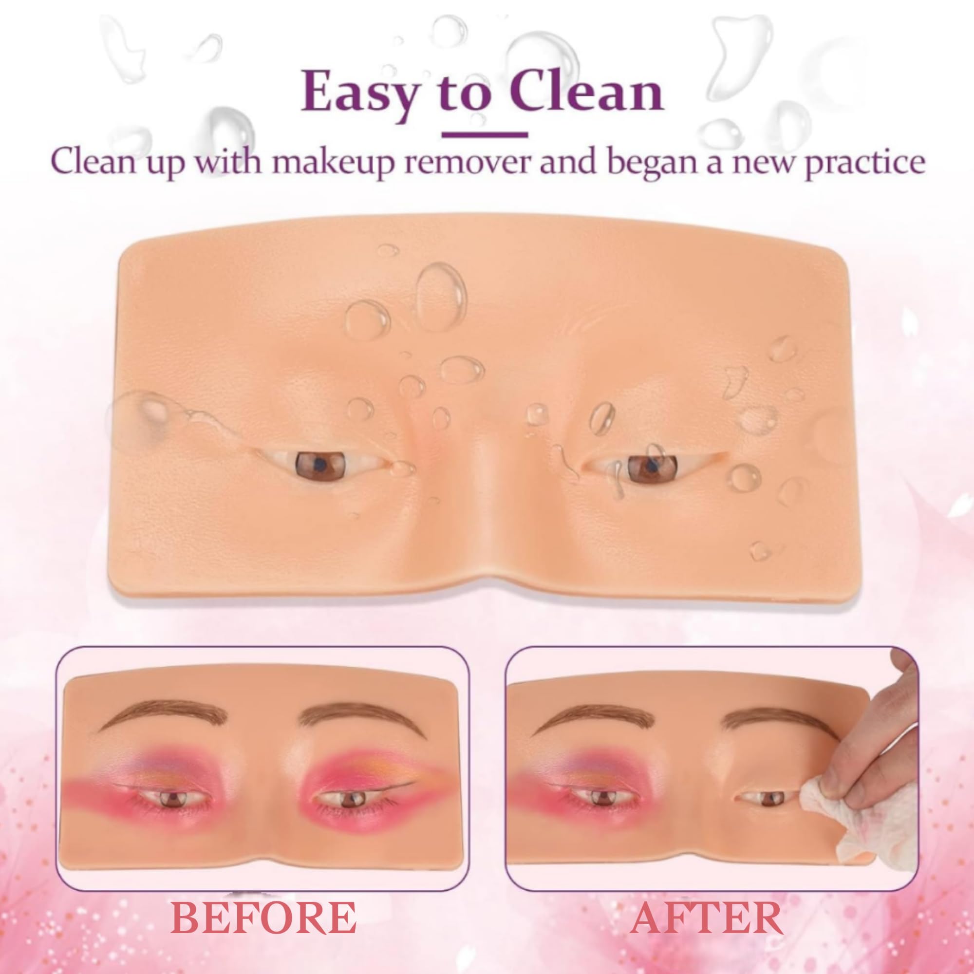 LAVENUST Eyelash Practice Pad - Cosmetology Eye Pad for Makeup Training 6