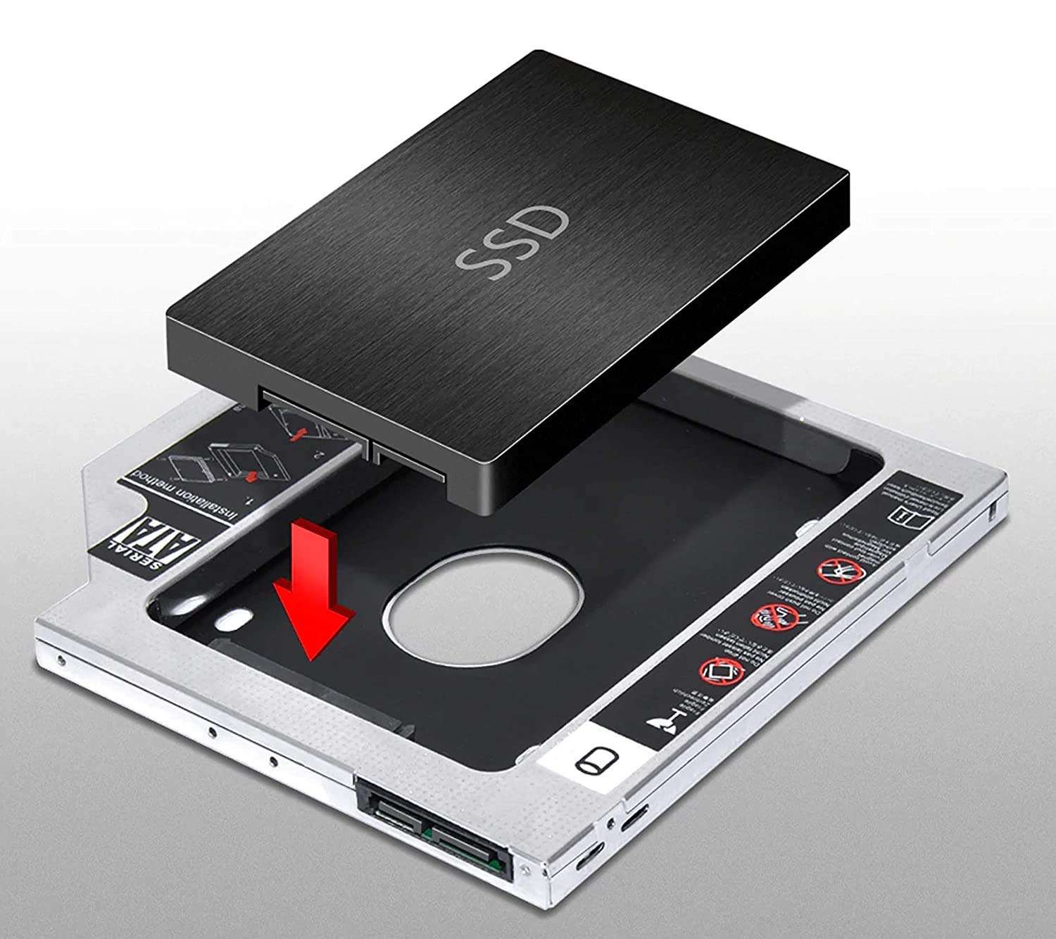 Wefly SATA 22 Pin HDD HD Hard Disk Drive Caddy Case for 9.5 mm Universal Laptop CD/DVD-ROM Optical Bay 4