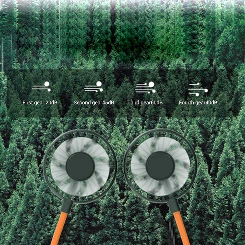 VSULZVNU Hanging Neck Fan, Hands-Free Fan Necklace USB Charged Mini Fan Portable USB Personal Fan with USB Cable 4 Speeds and 360 Degree Rotation for Outdoor Sport Low Noise Design (Color : Orange) 4