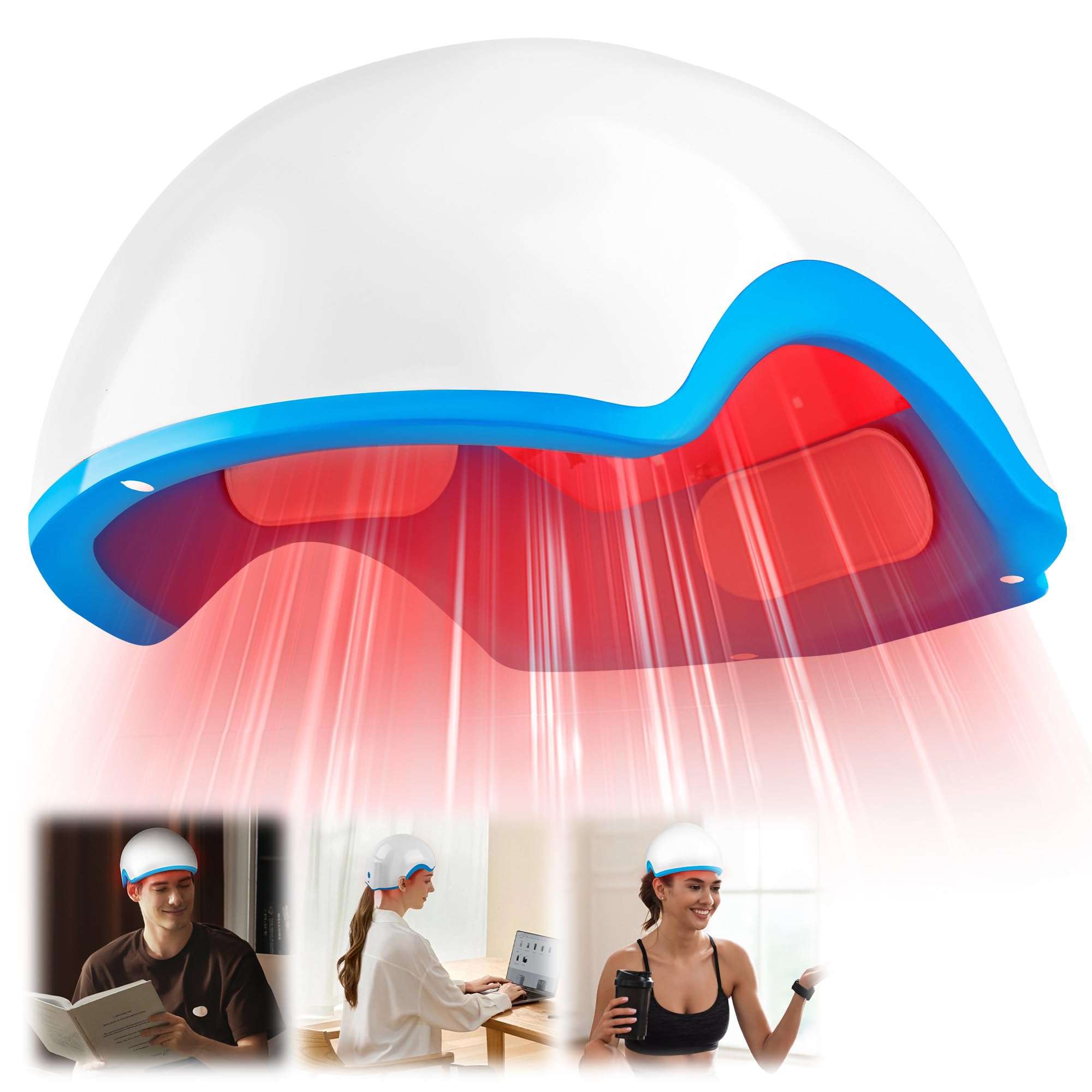 Hair Growth Device, 678nm Red Light Therapy System, Suitable for Thinning Hair, Hair Loss Treatment, Scalp Health Restoration, etc. for Men and Women. Wireless, Hands-free Hair Growth Helmet 1