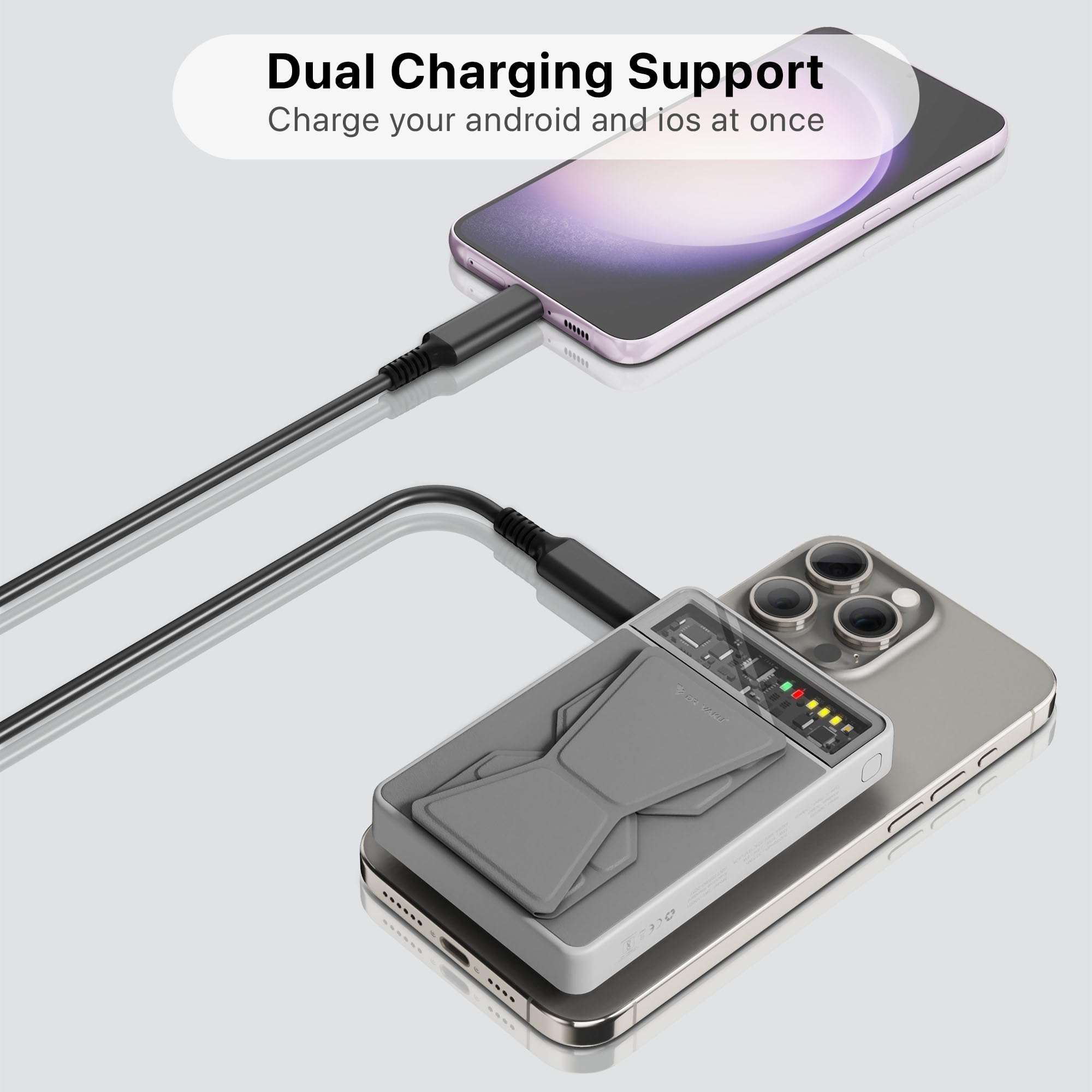 DR VAKU® 10000mAh Magnetic Wireless Power Bank Maxen Magpro for iPhone 15/14/13/12 Series Type C Fast Charging Lithium Polymer Battery (Input & Output) 15w Wireless & Mag-Safe - White 5