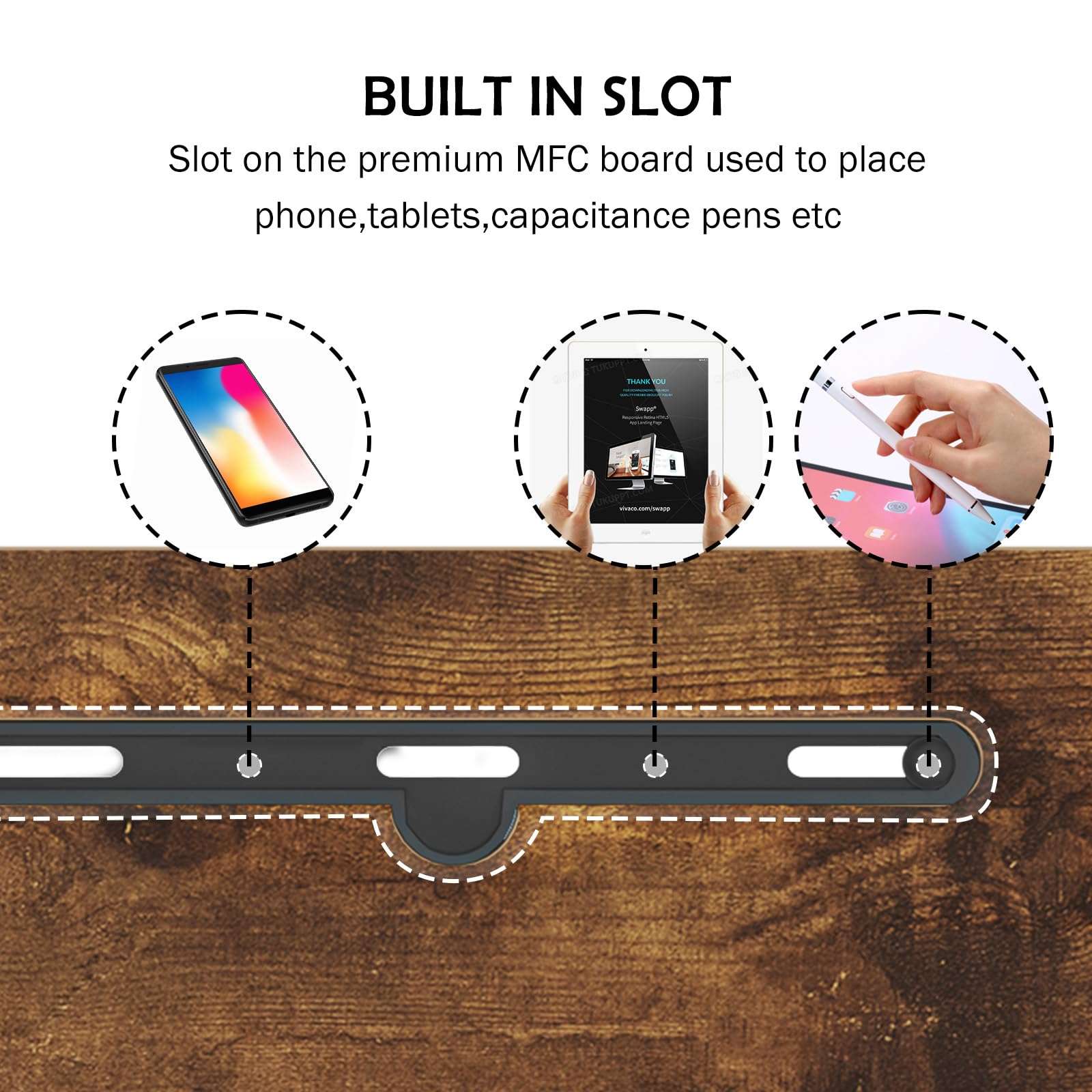 sogesfurniture Rolling Laptop Desk Cart Height Adjustable, 23.6 inch Adjustable Mobile Bed Table Portable Laptop Computer Stand Desks with Tablet Slot Cart Tray, Rustic Brown 6