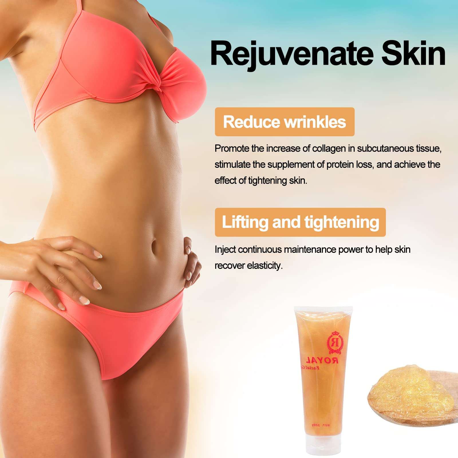 Elitzia 5 Pcs Gel for Body Facial Care Beauty Machine ETMCA (Gold Gel) 6