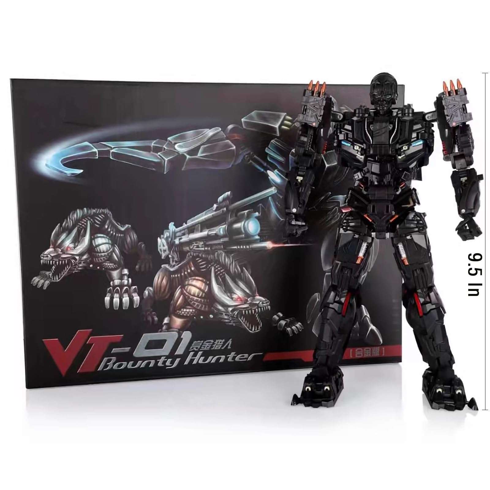 GERYNS Transformation Toy Action Figure Sportscar Deformable Robot 9.5-inch with 2 Dogs for Adults Kids 6