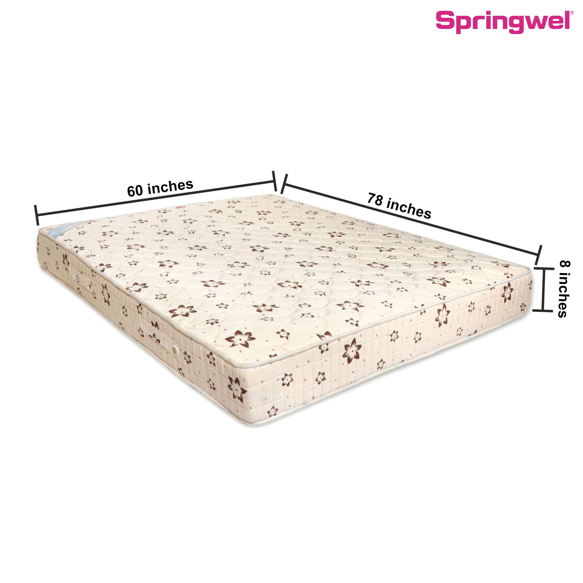 Springwel Ecosoft 8-inch Queen Size Pocket Spring Mattess (Beige, 78x60x8) 3