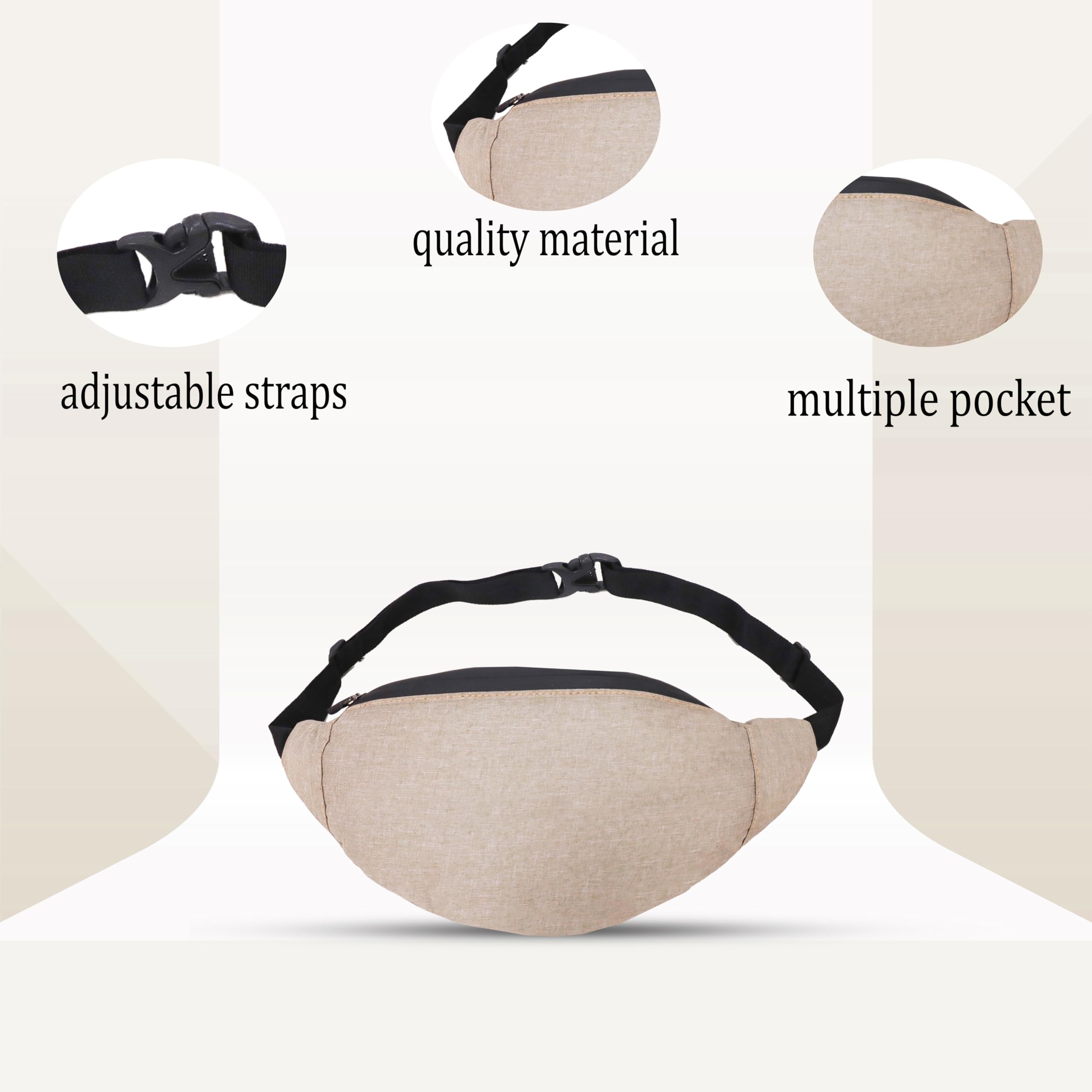 Breedlove Sport Waist Bag Stylish and Functional Waist Bags for Men and Women Waterproof, Leather Trainer Waist Bag with Adjustble Waist Belt Travel Waist Pouch 5