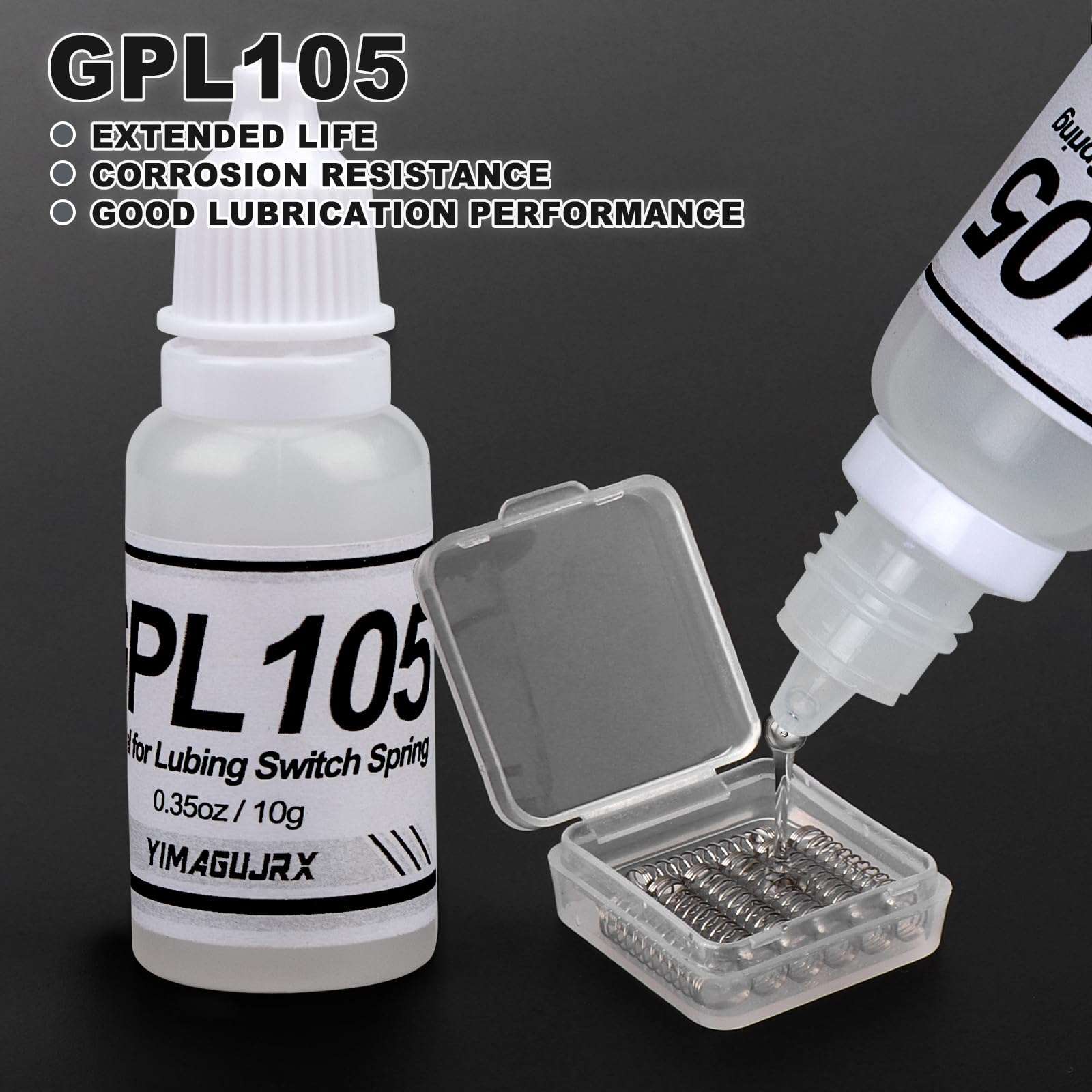 YIMAGUJRX GPL 205 G0 and GPL 105 for Mechanical Keyboard Switches Lube and Springs, Keyboard Switch Lube Grease (Both are 10g / 0.35oz） 5