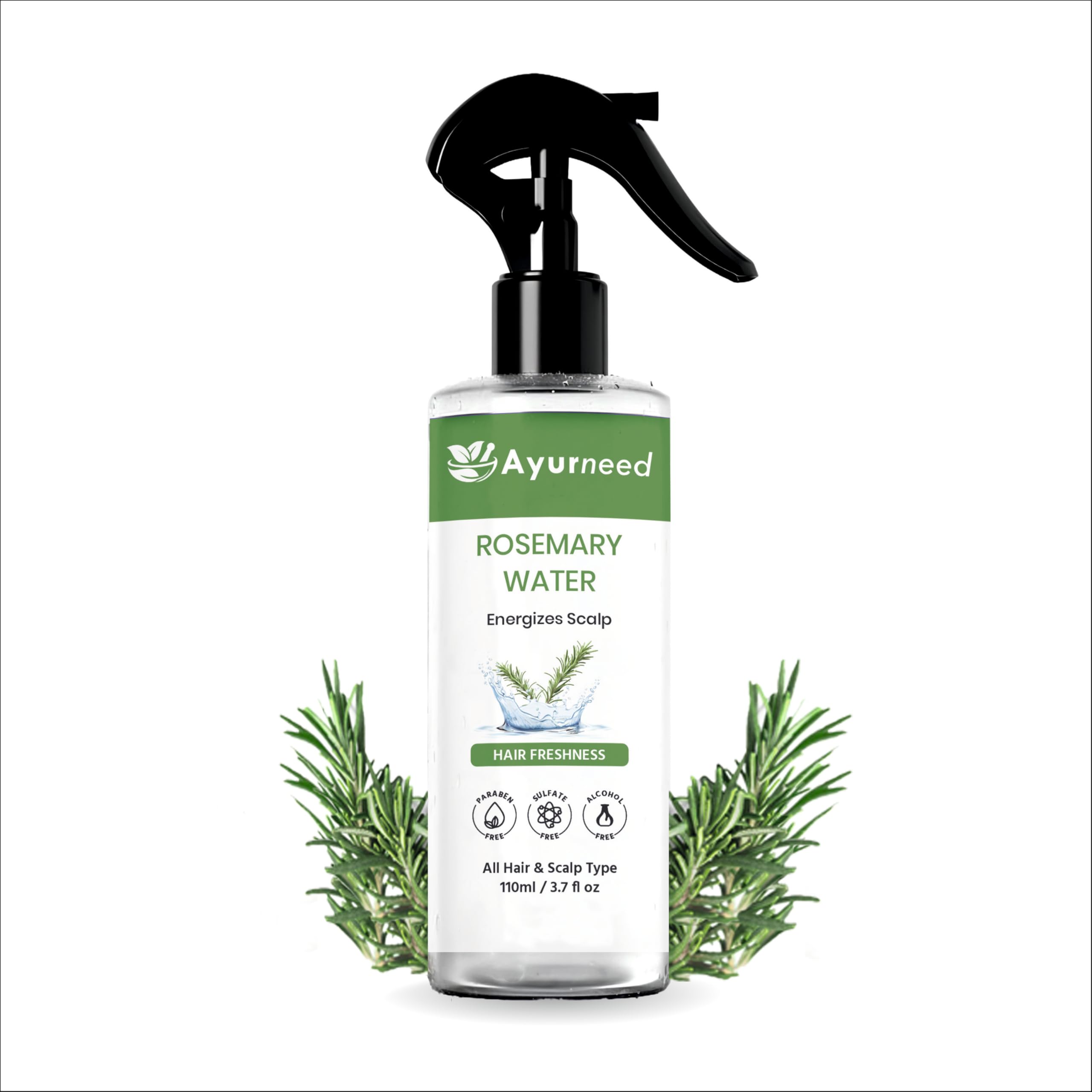 Rosemary Water Hair Spray for Hair Growth and Scalp Health – 100% Natural Herbal Mist to Reduce Hair Fall, Strengthen Roots, and Control Dandruff 1