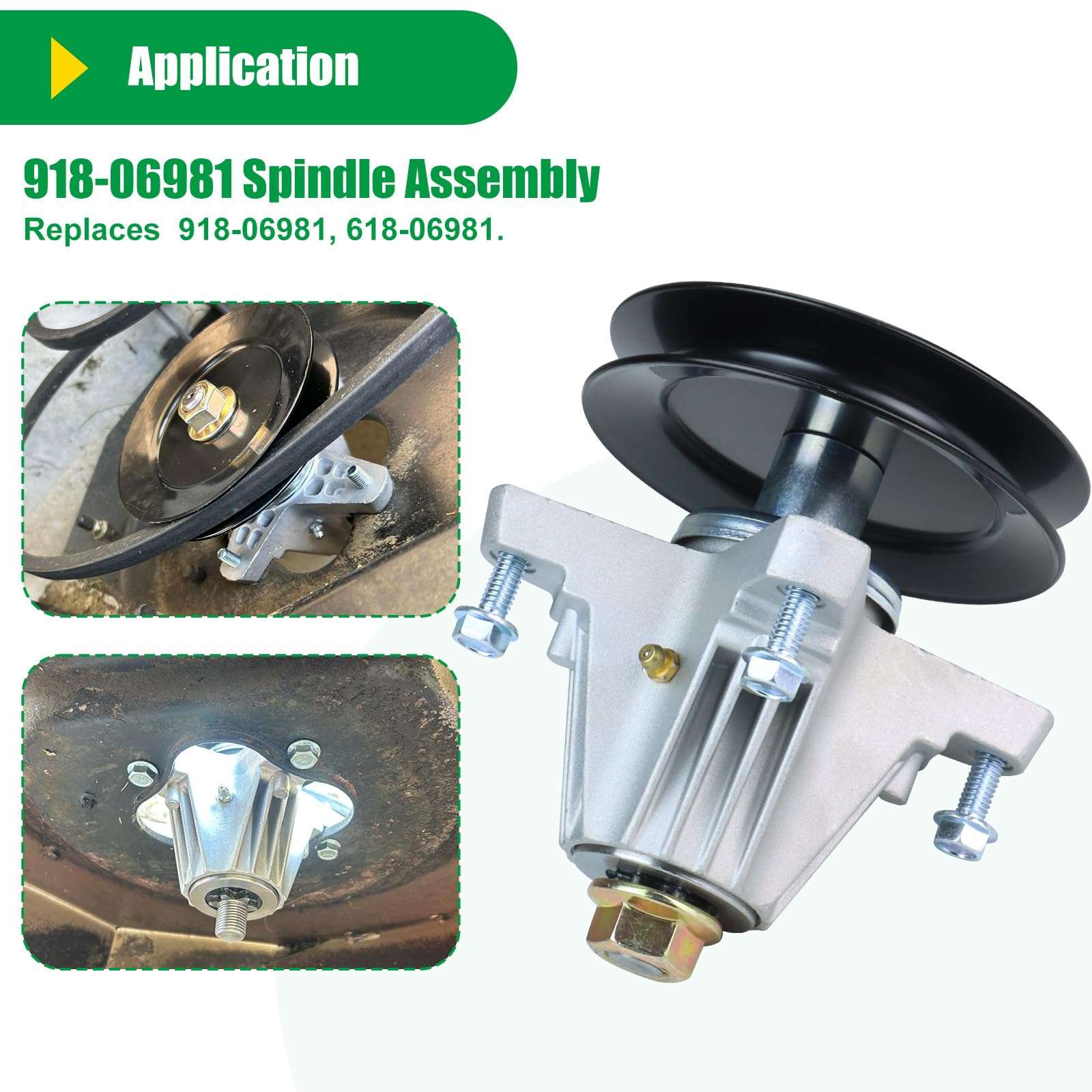 POSFLAG 918-06981 Spindle Assembly Pre-Greased Replaces Cub Cadet Spindle 918-06981, Cub Cadet 918-06981 Deck Spindle, 918 06981, 91806981, 618 06981 for Cub Cadet XT1-LT50, XT2-LX50 Lawn Tractors 6