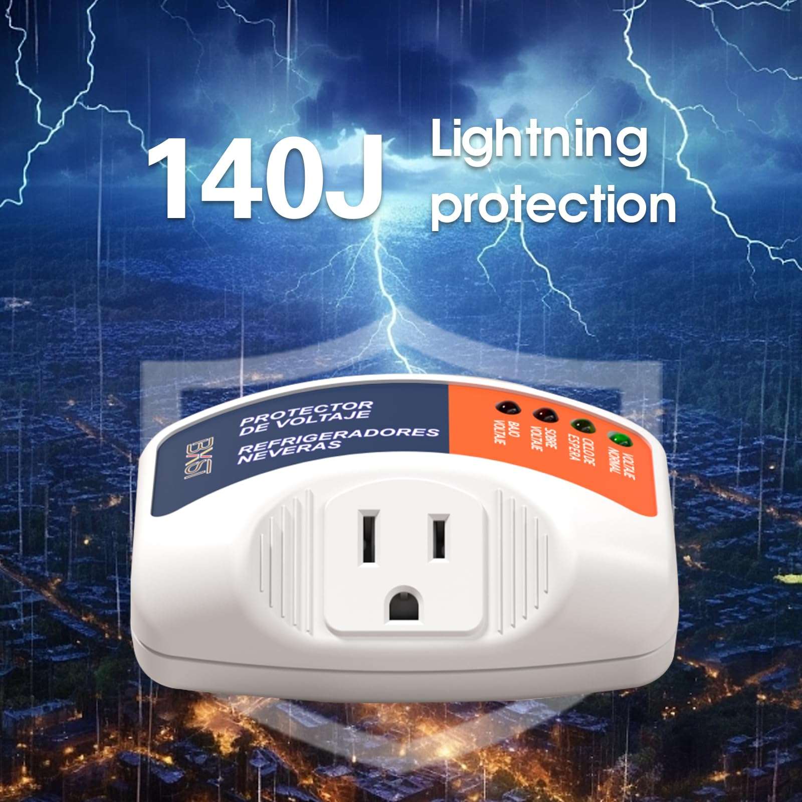 BXST One Outlet Plug in Voltage Protector for Home Protects Against High and Low Voltage Surge Protector for Refrigerator/TV/PC 120V 1800W (1 Pack)… 5