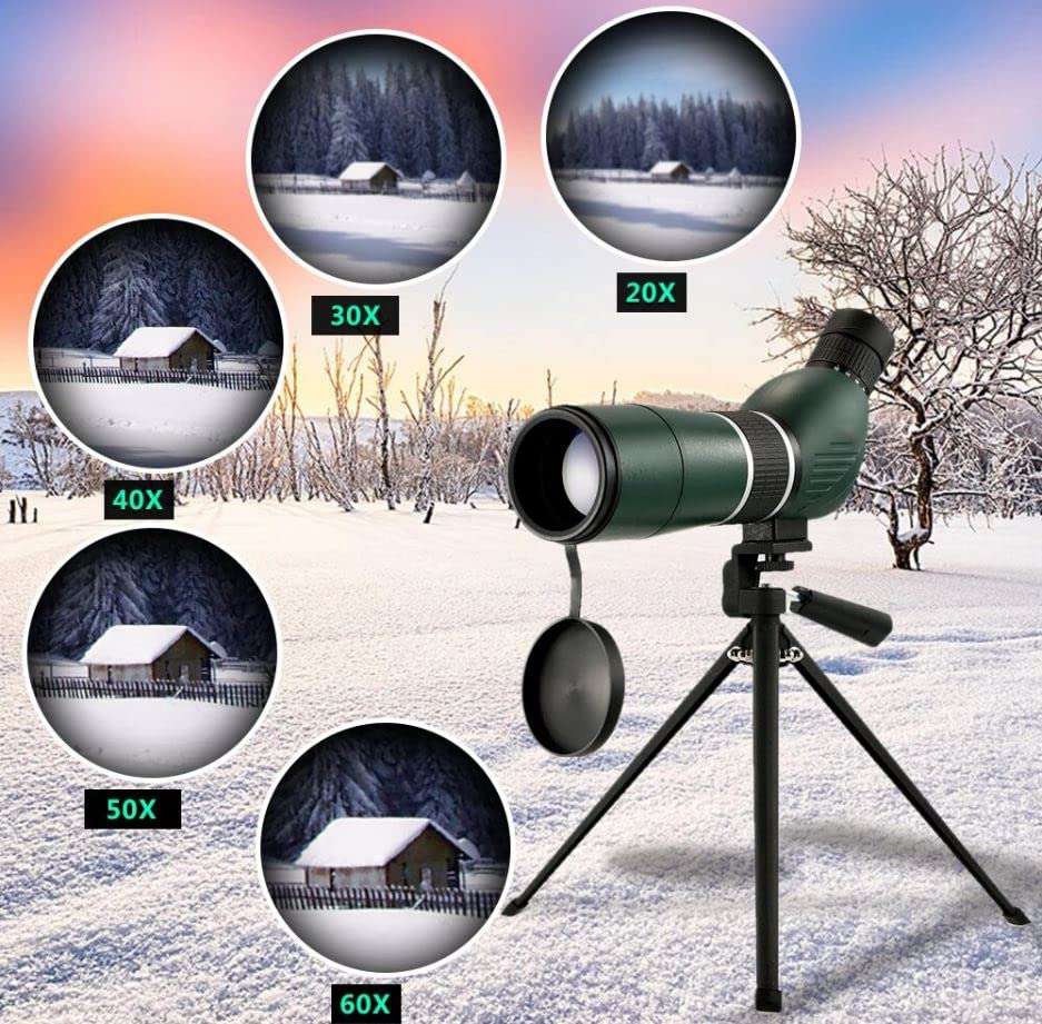 Sisliya 20-60x60 Spotting Scope,Spotting Scope Telescope with External Infrared Lights for Bird Watching,Target Shooting,Wildlife 3