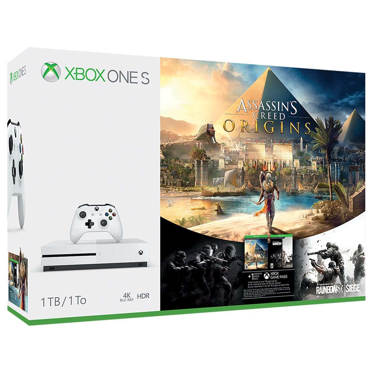 Xbox One S 1TB Console - Assassin's Creed Origins Bonus Bundle 1