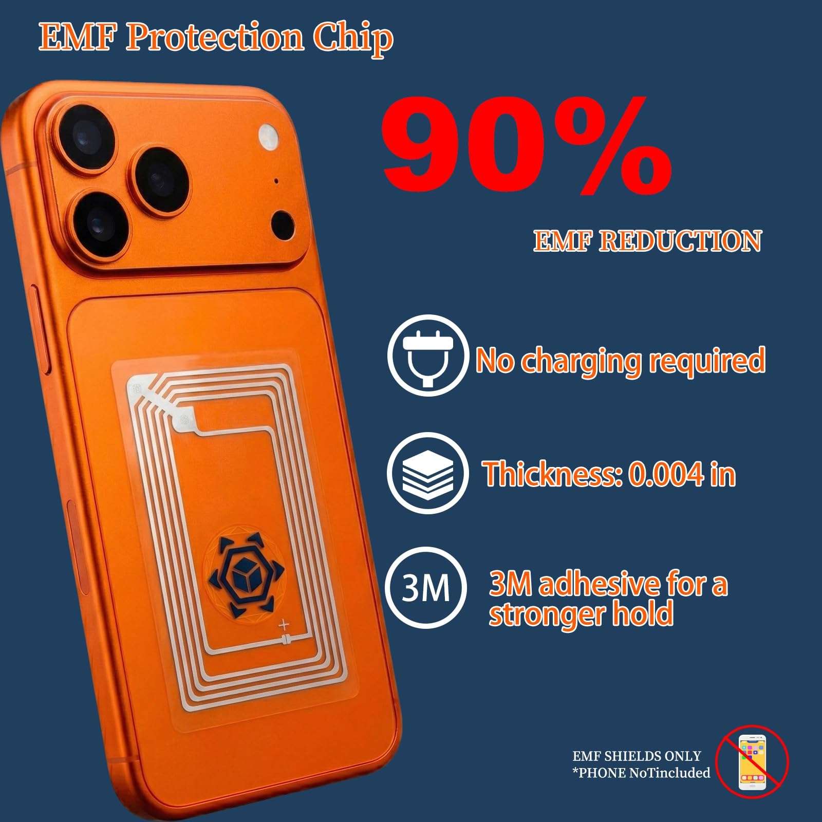 Sapbont EMF Blocker for Cell Phone - EMF Protection Sticker with Zero Signal Interference - 5G Wi-Fi EMF Shielding Chip for Pregnant Women, Kids - Anti EMF Neutralizer for iPhone, Laptop 3