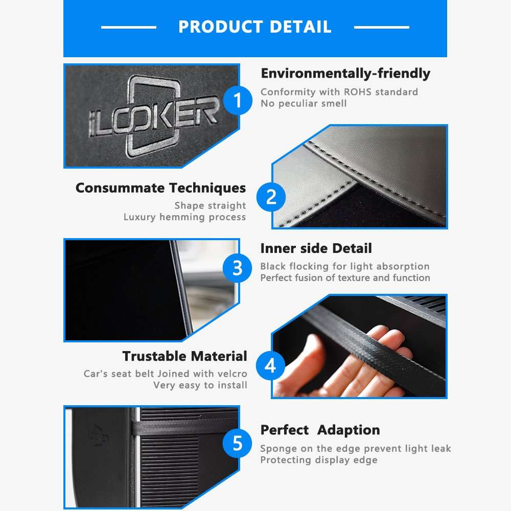 iLooker 27E 27 inch LCD LED Video Monitor Hood Sunshade Sunhood for Dell HP Viewsonic Philips Samsung LG EIZO NEC ASUS ACER BENQ AOC Lenovo and Fits Monitor Frame Width 635-655mm 5