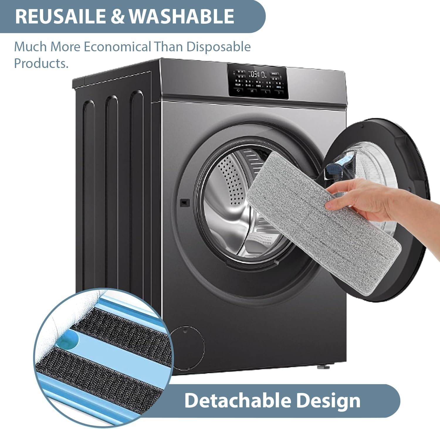 STELLIX Microfiber Small Mop Refill Pad: Washable, Fits Flat Mops, Ideal for Small Buckets (2 Pc, 33x11.5 cm) 6