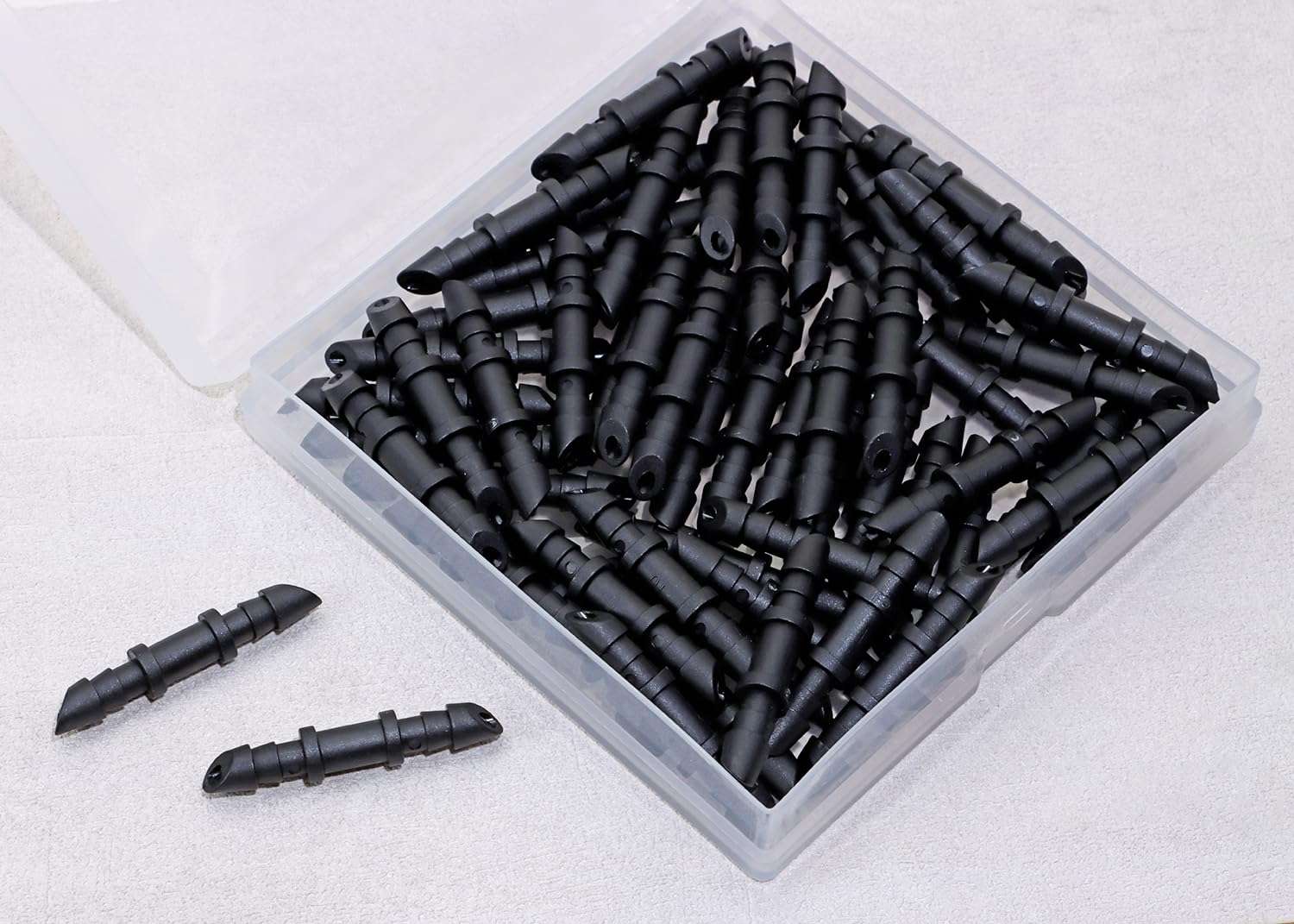 Mini Skater Double Barbed Coupling Fittings for 4/7mm Drip Irrigation Tubing Systems Garden Flower Pot Greenhouse Lawn (60, Black) 5