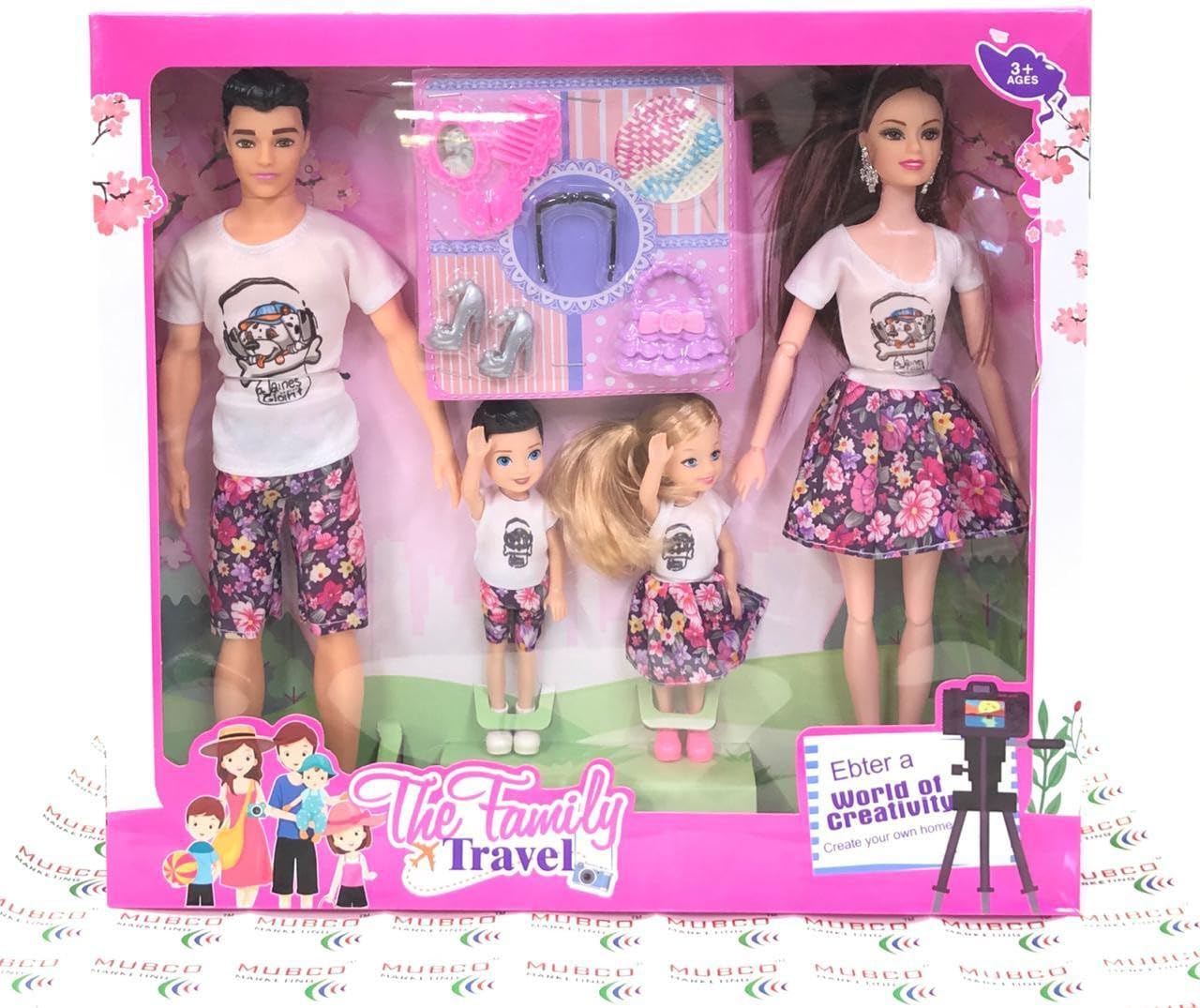 Barodian's Multicolor Doll Family Playset: M, Dad & Kids - Adorable Play Figures for Imaginative Fun! 3