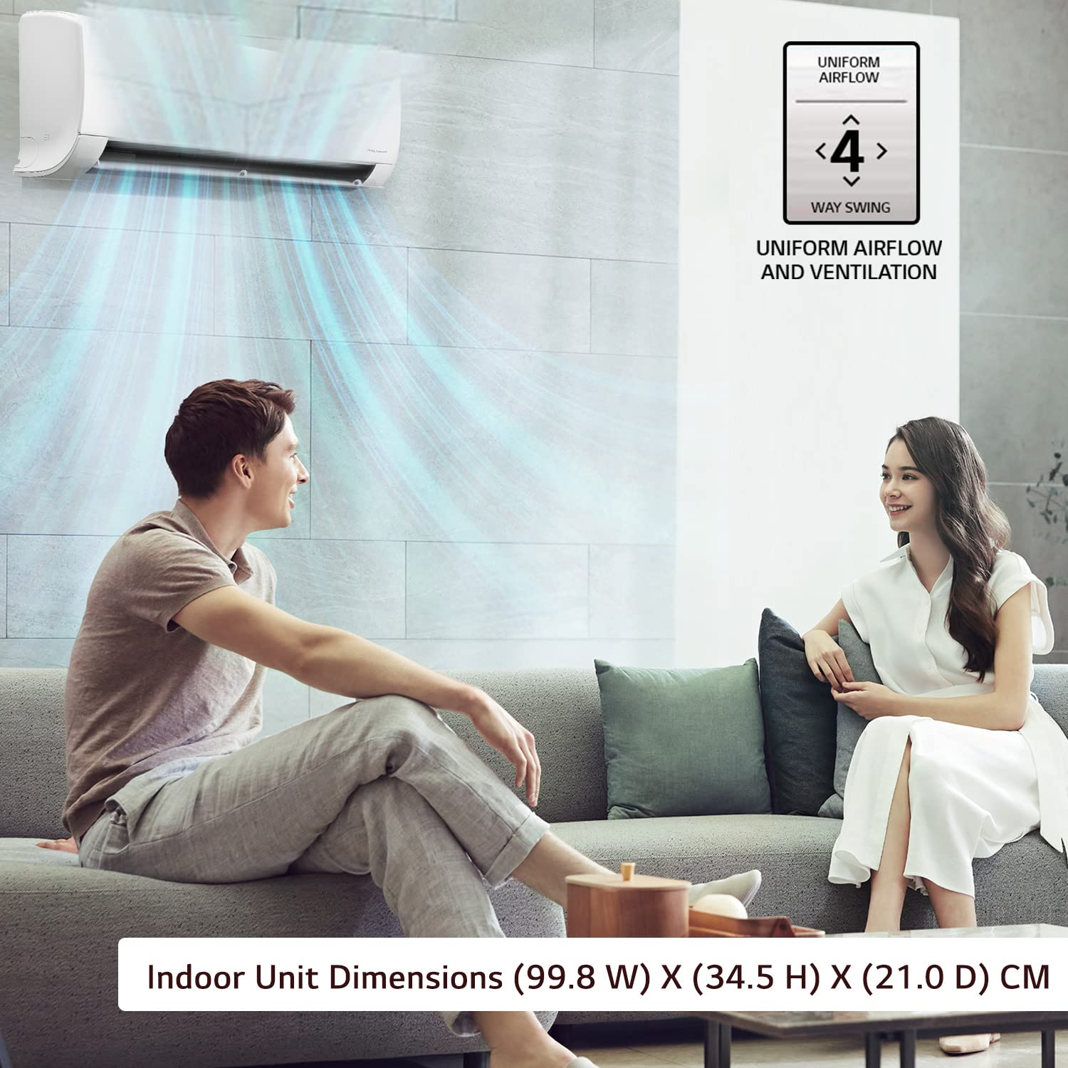 LG 1.5 Ton 3 Star AI DUAL Inverter Wi-Fi Split AC (Copper, AI Convertible 6-in-1 Cooling, Anti Allergy Filter, 2022 Model, PS-Q19BWXF, White) 6