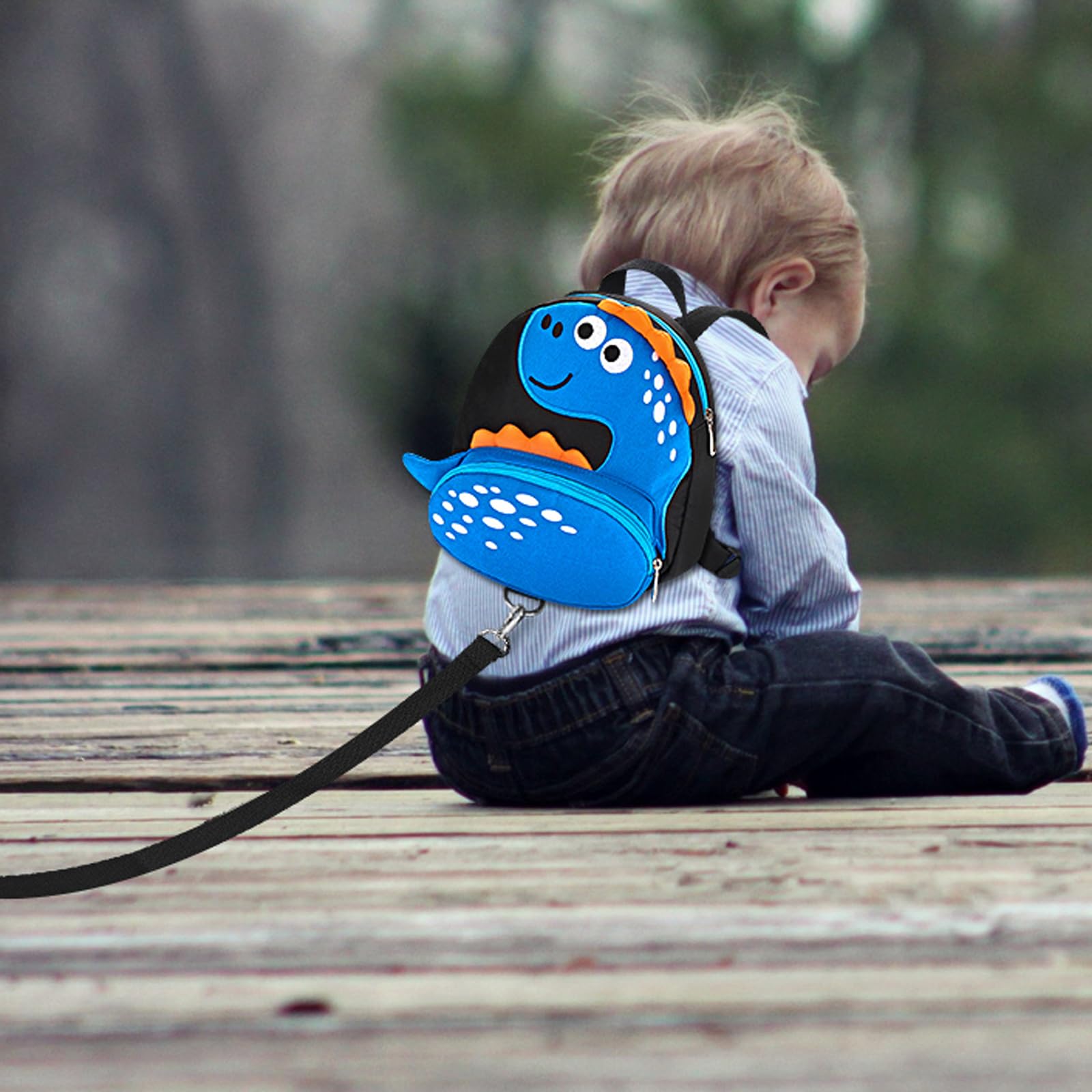 Accmor Toddler Backpack Leash, Cute Dinosaur Kids Harness Backpacks with Anti Lost Wrist Link, Adorable Child Backpack Mini Bag Wristband Tether Strap Leashes for Baby Boys Girls Ages 1-3 Years 6