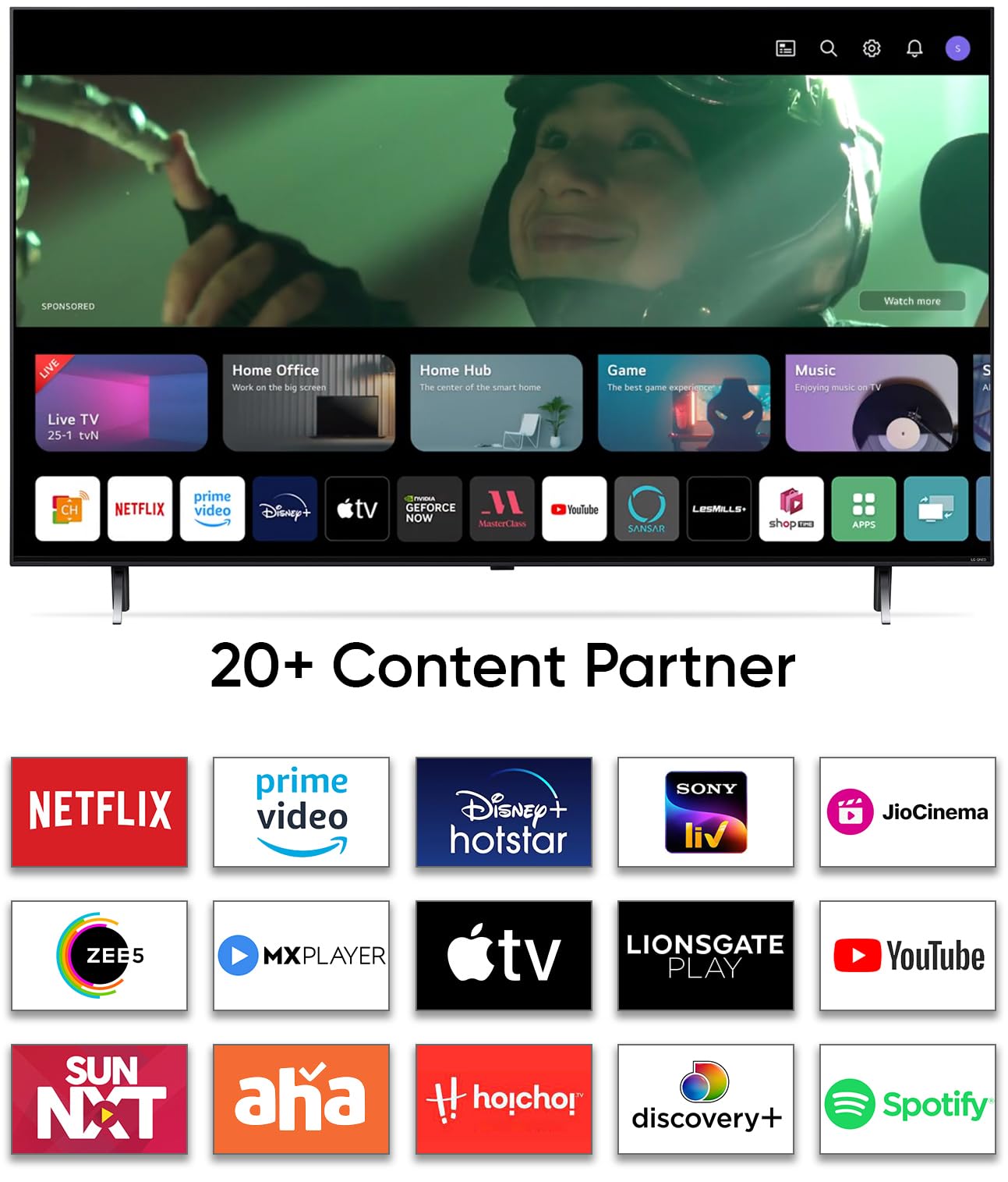 LG 164 cm (65 inches) 4K Ultra HD Smart QNED TV 65QNED80SRA (Ashed Blue) 3