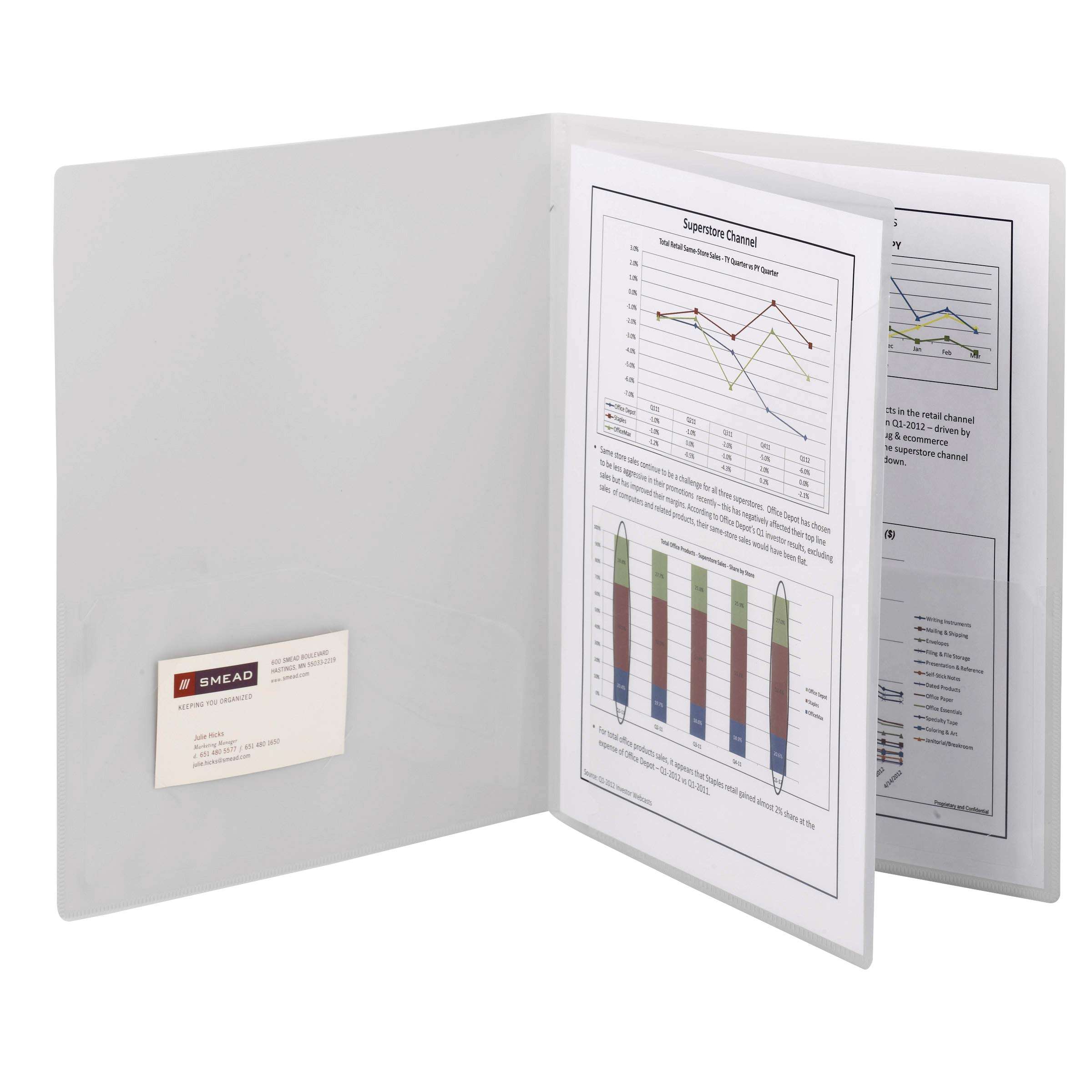 Smead Poly Four-Pocket Folder, Letter Size, Oyster, 5 per Pack (87721) 3