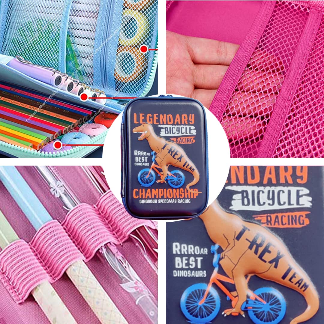FunBlast Eva Pencil Pouch For Kids, Multi-Purpose Zipper Pencil Case, Big Pencil Pouches For Boys/Girls, 3D Hardtop Canvas Pencil Case, Return Gifts For Kids Legendary Bicycle (Multicolor) 5