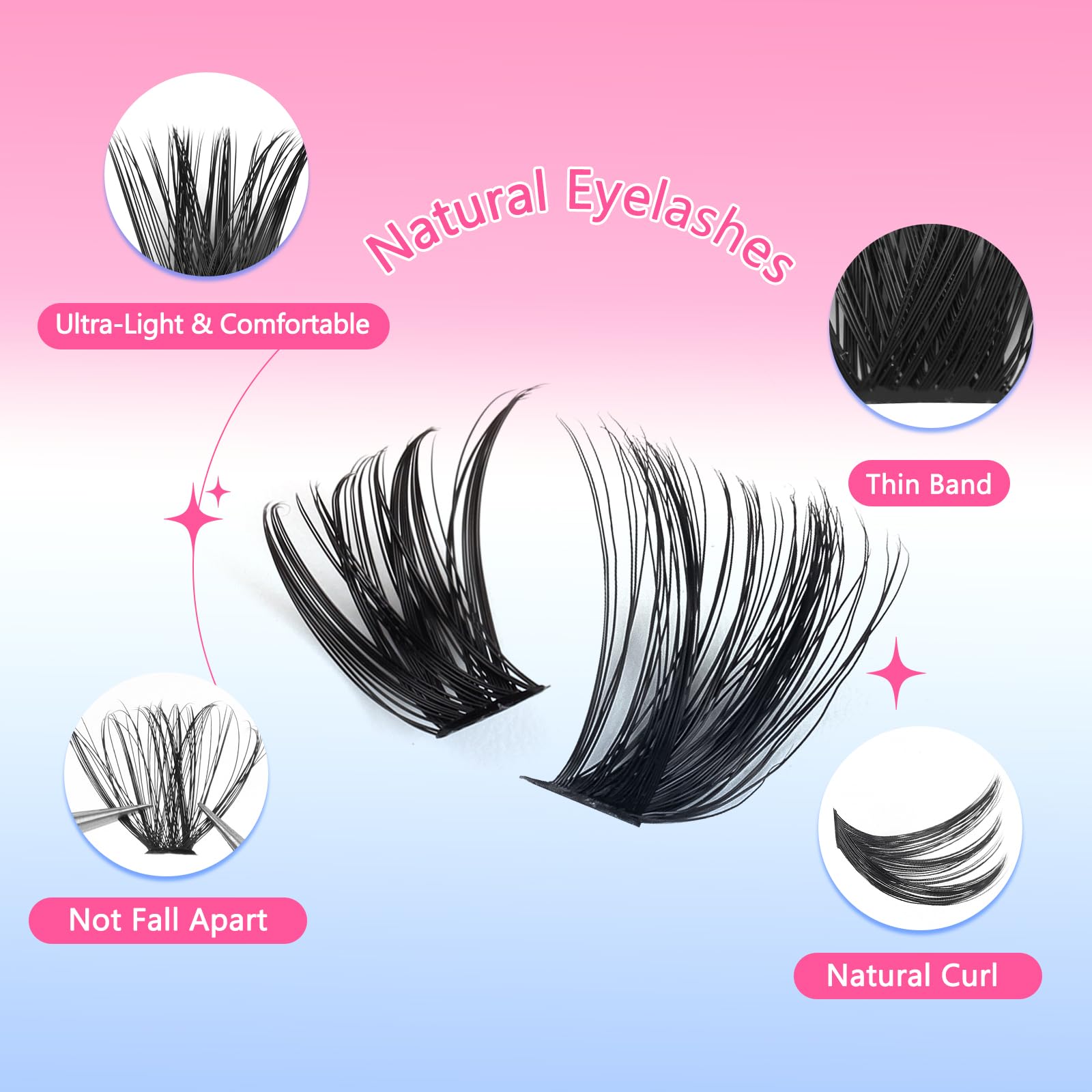 CMAYOME Lash Clusters Kit, 50D 60D 80D 100D Lash Extension Kit with Lash Bond and Seal, 800Pcs Individual Lash Clusters with Lash Tweezers, Lash Remover and Eyelash Brush 5