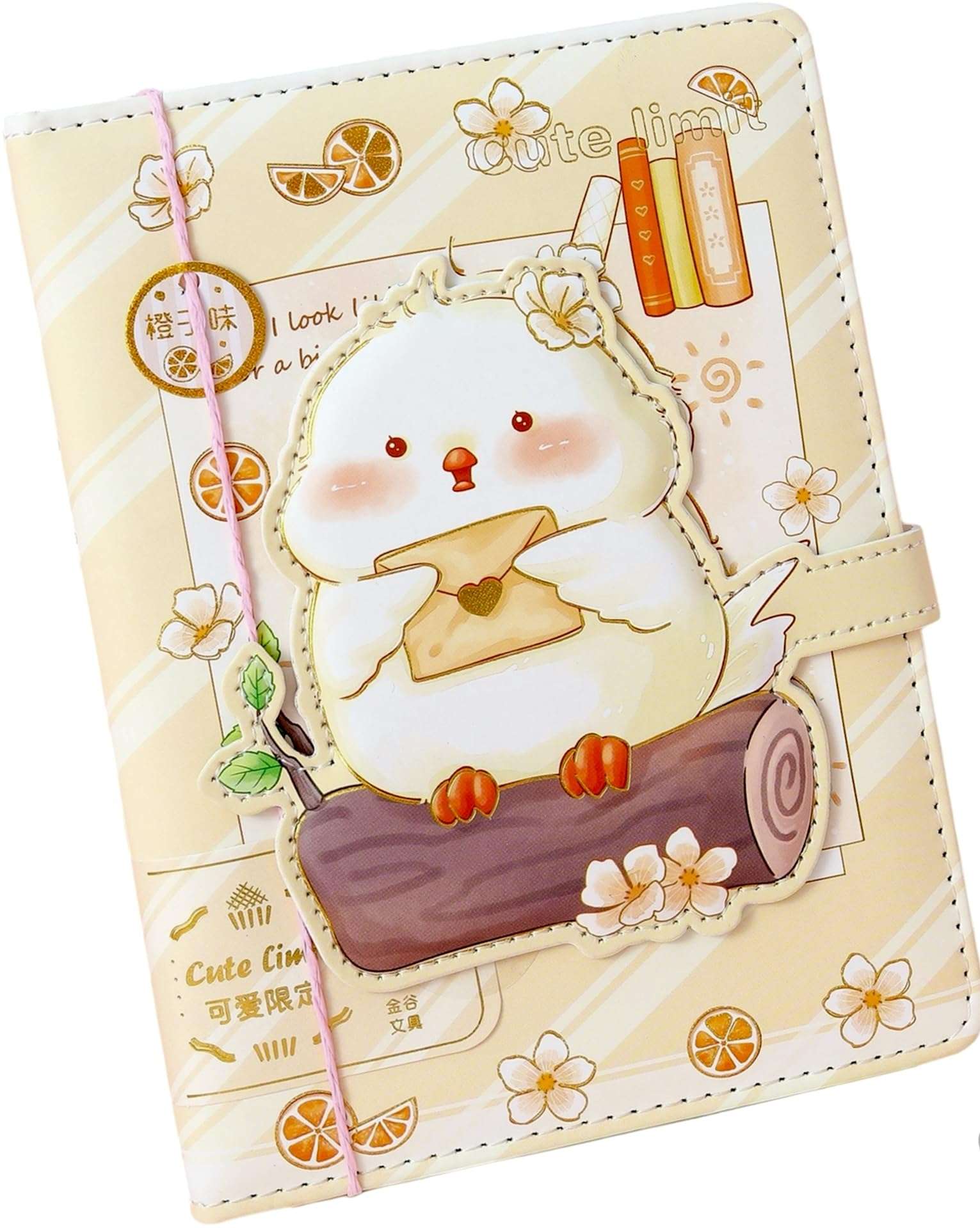 Cute Chick Journal Notebook, Chick Journal for Girls, Cute Journal for Girls, Kawaii Journal, Soft PU Leather Cover, 6.6 x 4.9 inch (16.8 x12.4 cm), A5 1