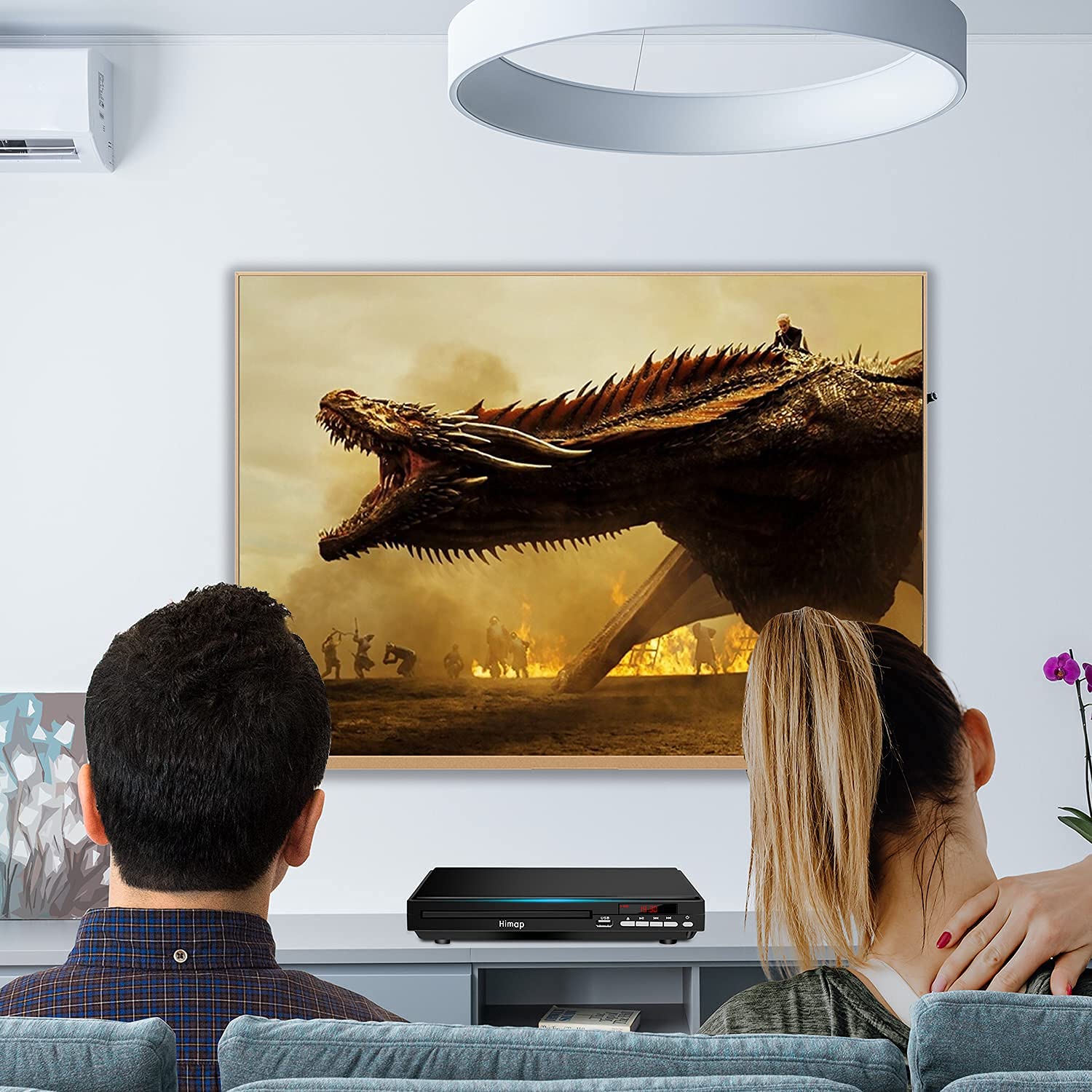 DVD Player, DVD Players for TV Region Free DVD Disc Players DVD CD with HDMI AV Output USB Input Remote Control AV Cable, for Home Study (Silver/Black) 4