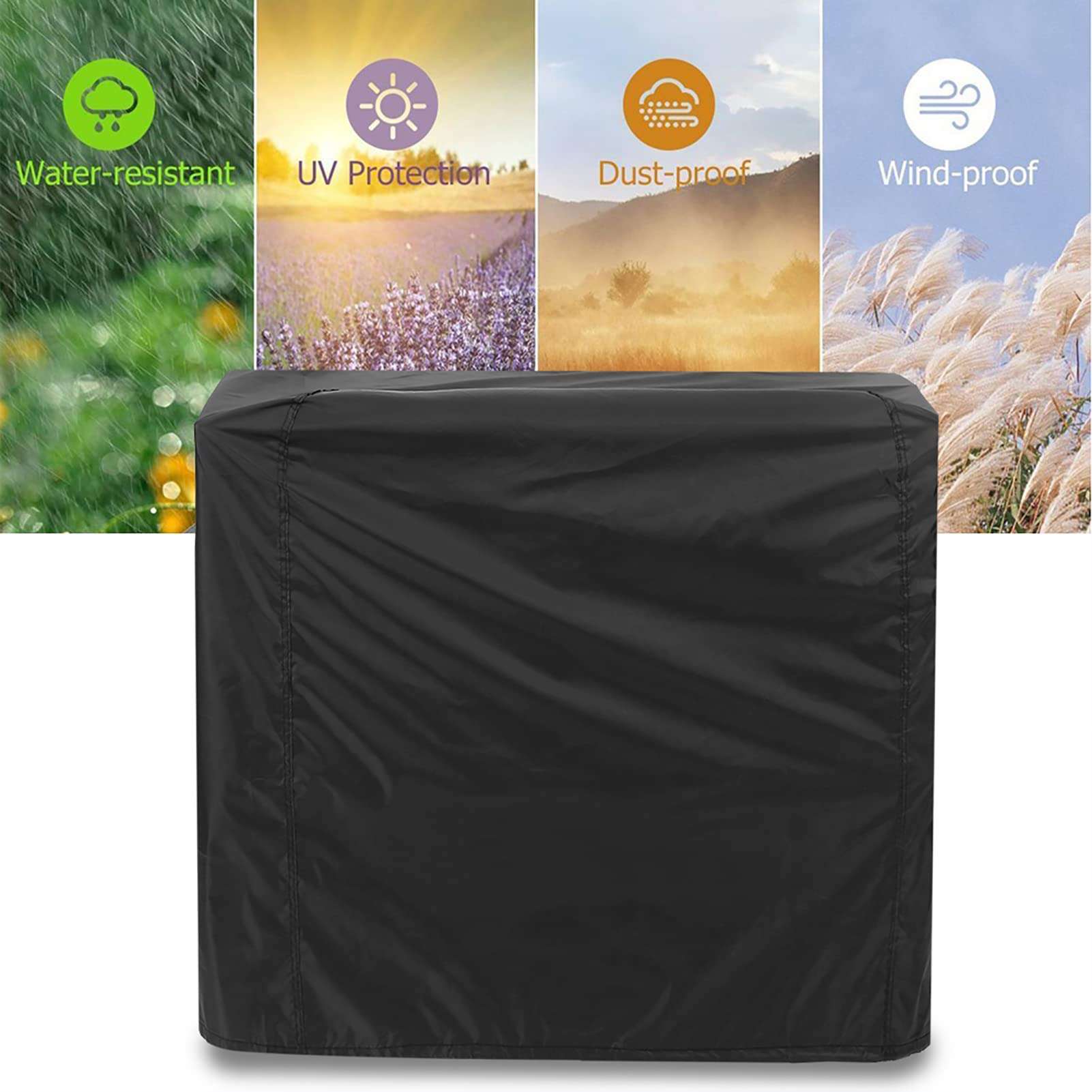 Haofy BBQ Grill Cover, Windproof Polyester Barbecue Grill Cover, Rectangle Outdoor Open Gas Grill Tarp, Garden Patio Furniture (2) 5