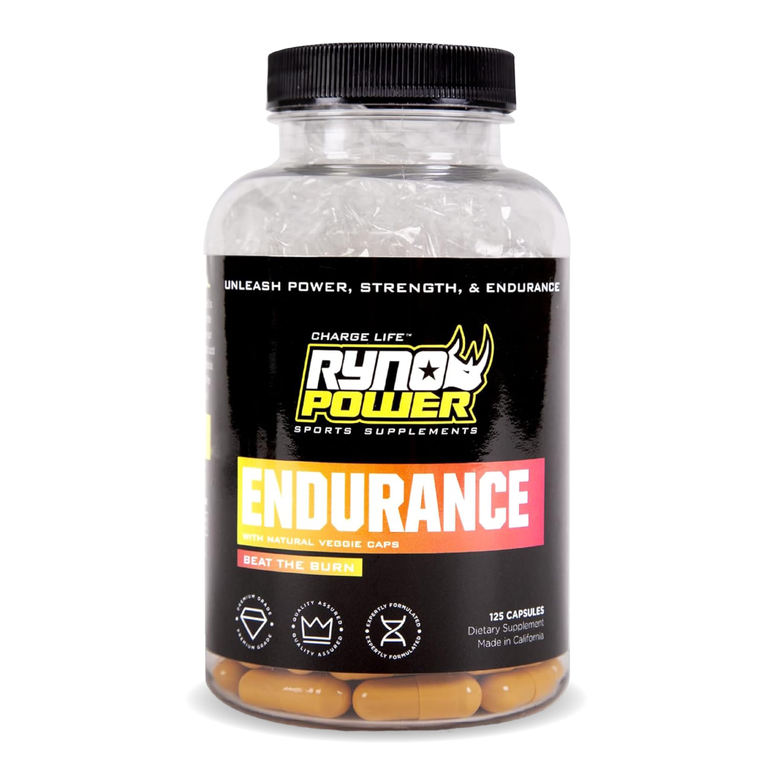 Ryno Power Endurance Capsules - Workout Harder and Longer - Reduce Lactic Acid Build-Up and Deliver More Oxygen to Your Muscles 2