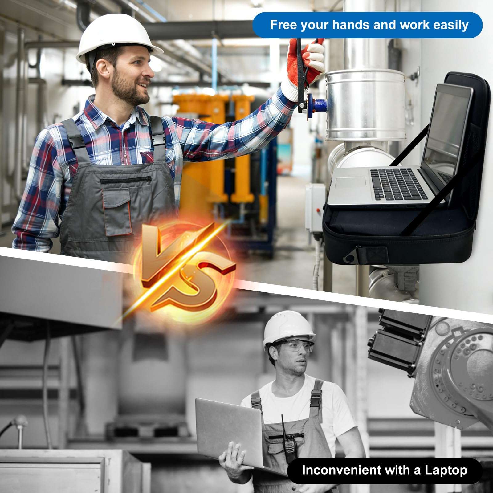 Magnetic Portable Laptop Stand for Technicians, 18-Magnet Hands-Free Workstation, Rated to 60 lbs Magnetic Toolbox, Heavy-Duty Laptop Stand & Tool Organizer, Attach to Trucks, HVAC, Walls, Engineers 6