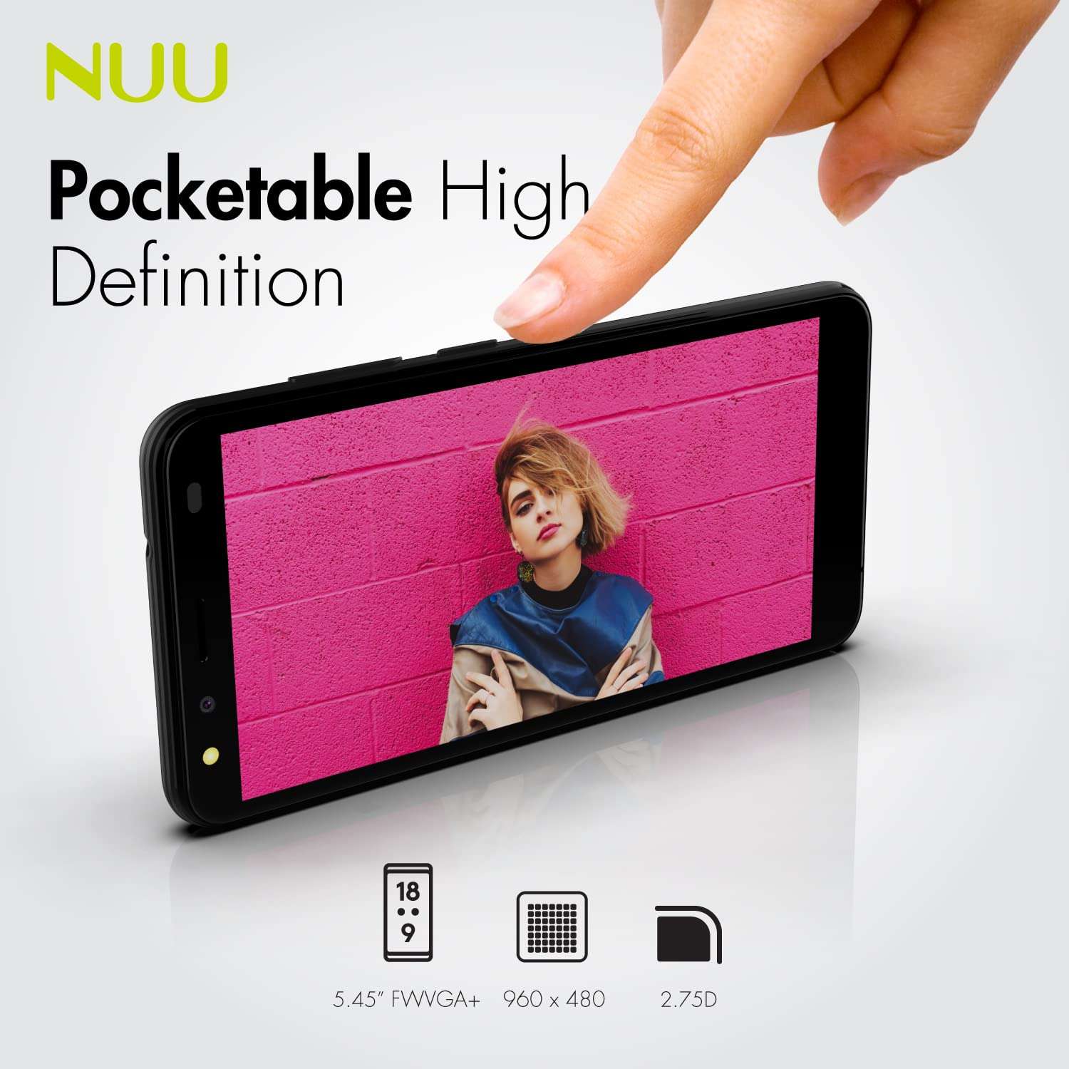 NUU A11L | Unlocked 4G LTE Smartphone|5.45'' HD Display | 16GB + 2GB RAM | 2500 mAh Battery | Android 11 Go Edition | Compatible with Verizon and T-Mobile 3