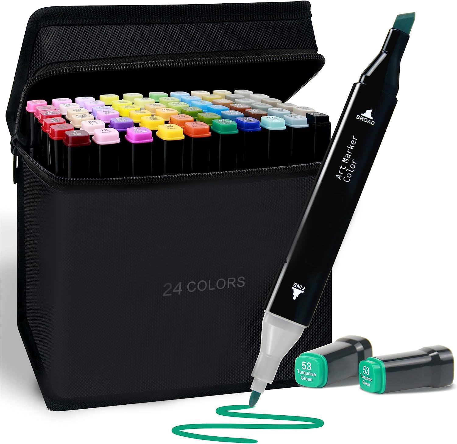 Dkriva® Dual Tip Art Markers - Colorful Brush Pens for Sketching, Painting & Calligraphy - Smooth Writing, Non-Toxic, with Carrying Case for Kids, Adults & Artists (120 PCS) 1