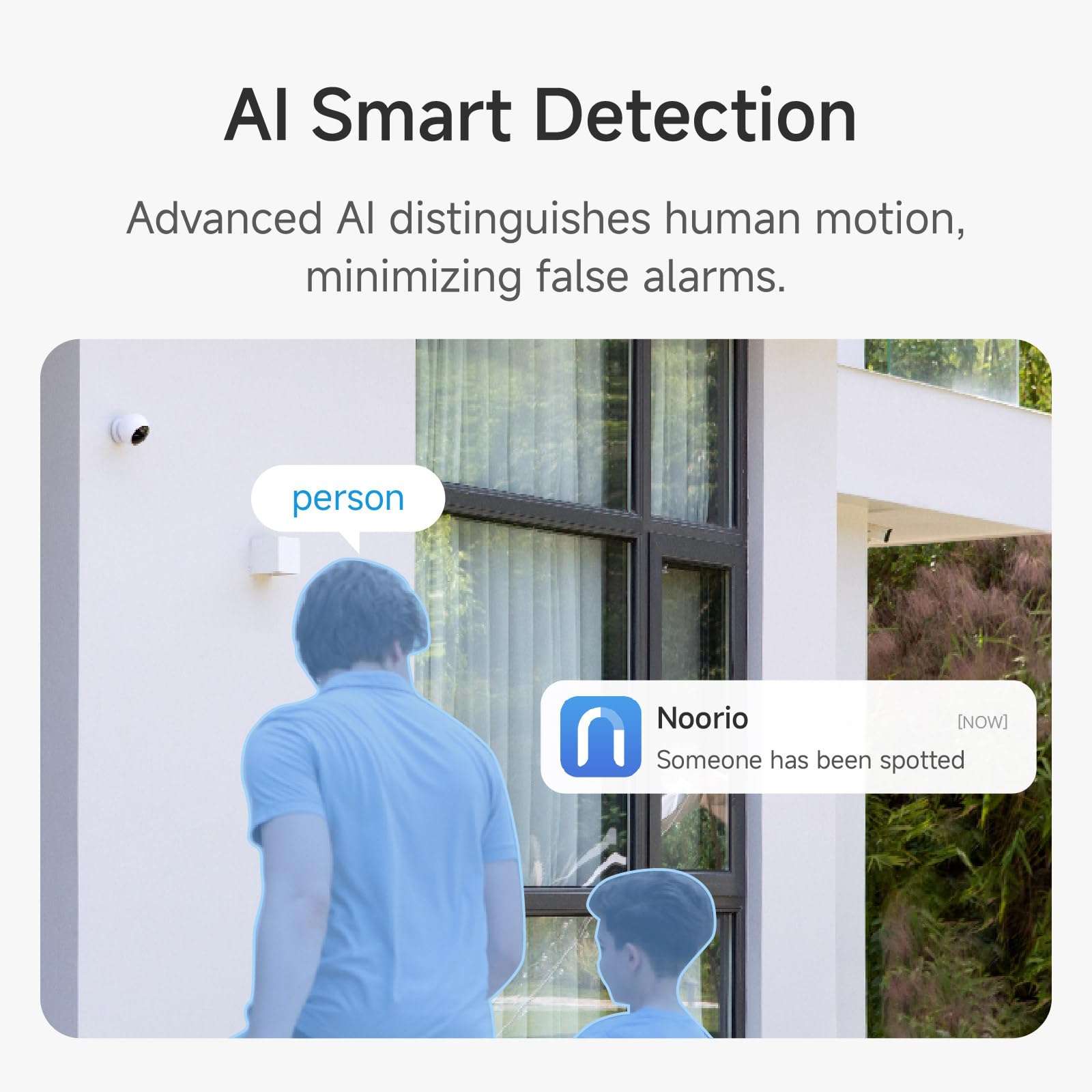 Noorio Home Security System with T120 Camera x1, B210 Camera x2，Hub x1 6