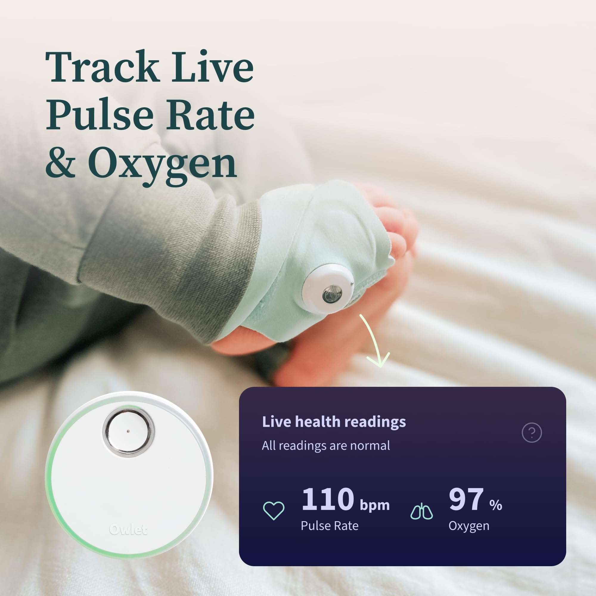 Owlet® Dream Duo Smart Baby Monitor: FDA-Cleared Dream Sock® plus Owlet Cam 2- Tracks & Notifies for Pulse Rate & Oxygen while viewing Baby in 1080p HD WiFi Video 3